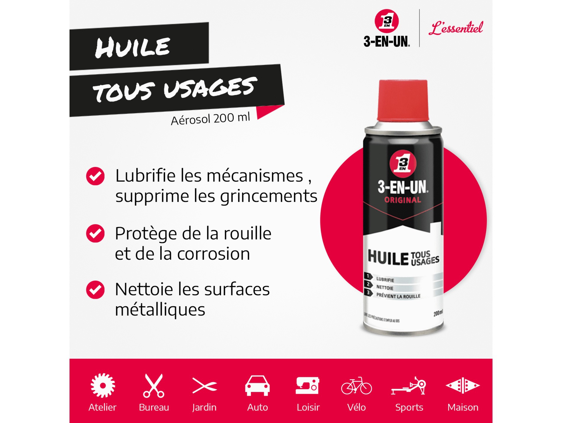 Huile tous usages 3-EN-UN 200ml