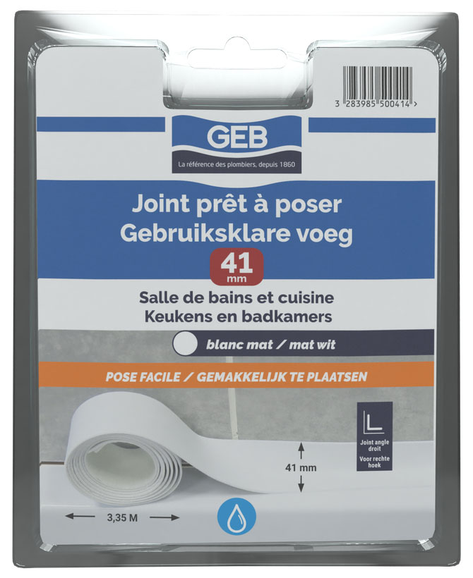 Joint prêt à poser GEB 44mmx3,35m blanc
