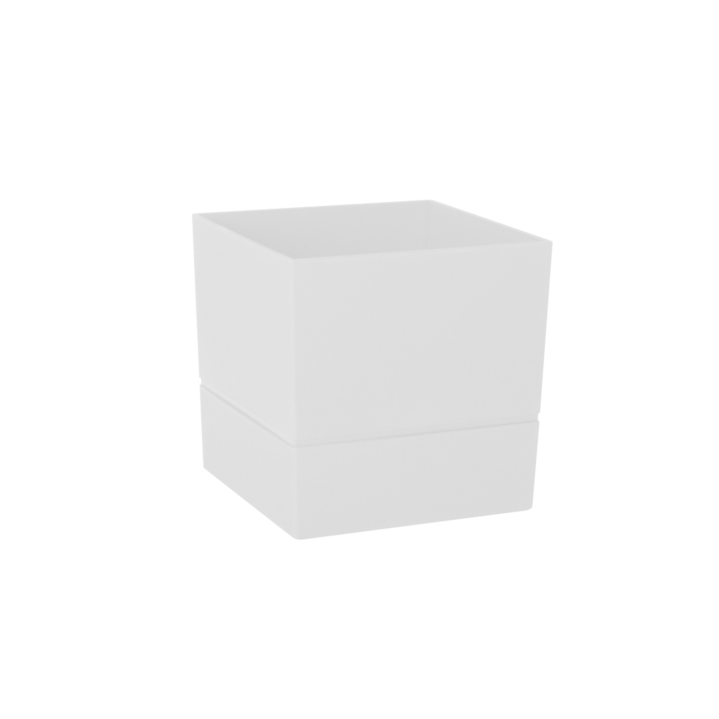 Pot carré EDA Aquaduo blanc ivoire 20cm 4,5l