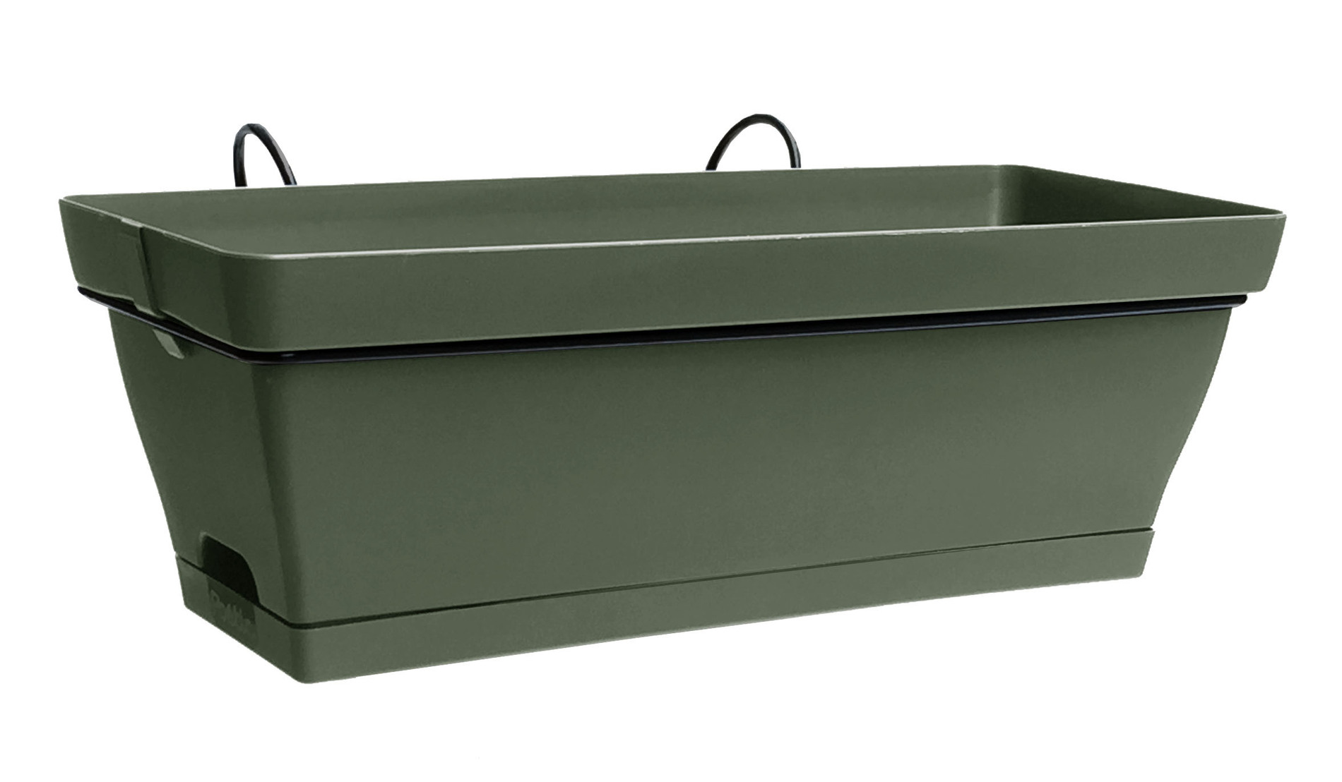 Jardinière POETIC Romeo kaki 50cm avec support