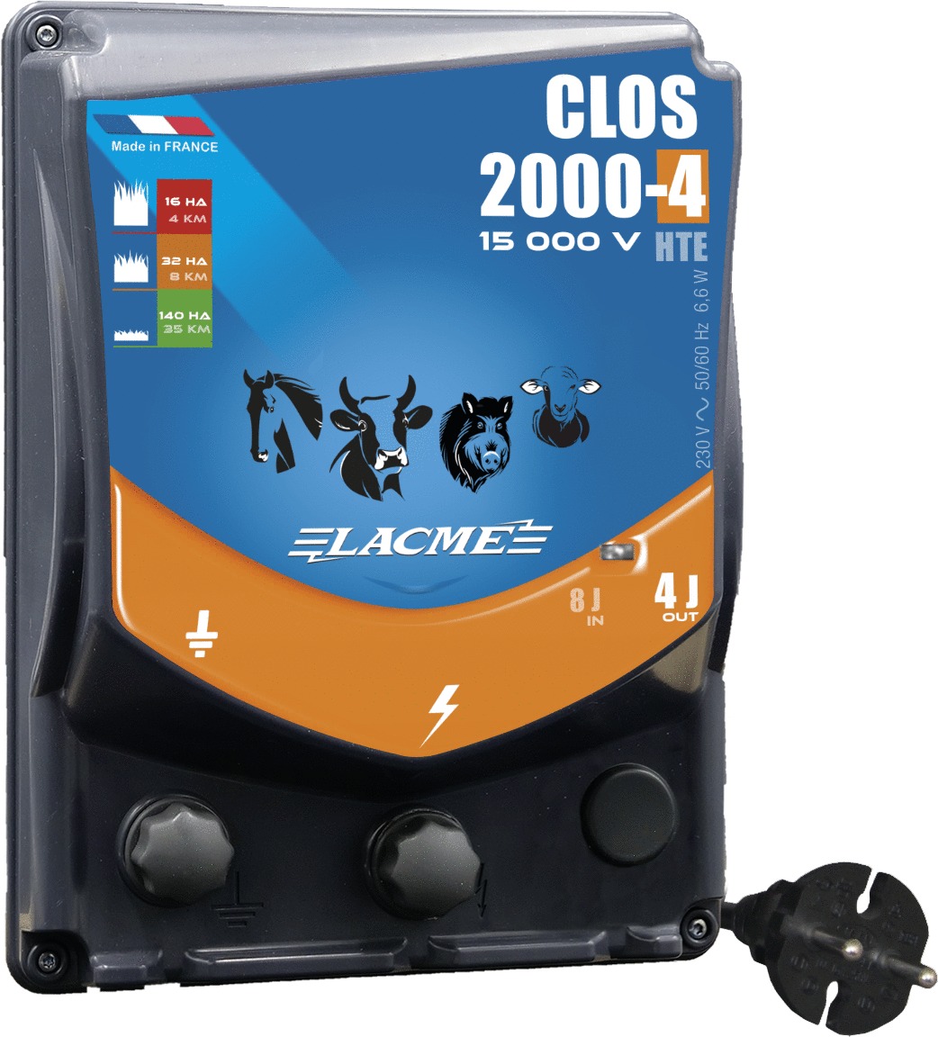 Électrificateur secteur LACME Clos 2000-4 15000v 4j