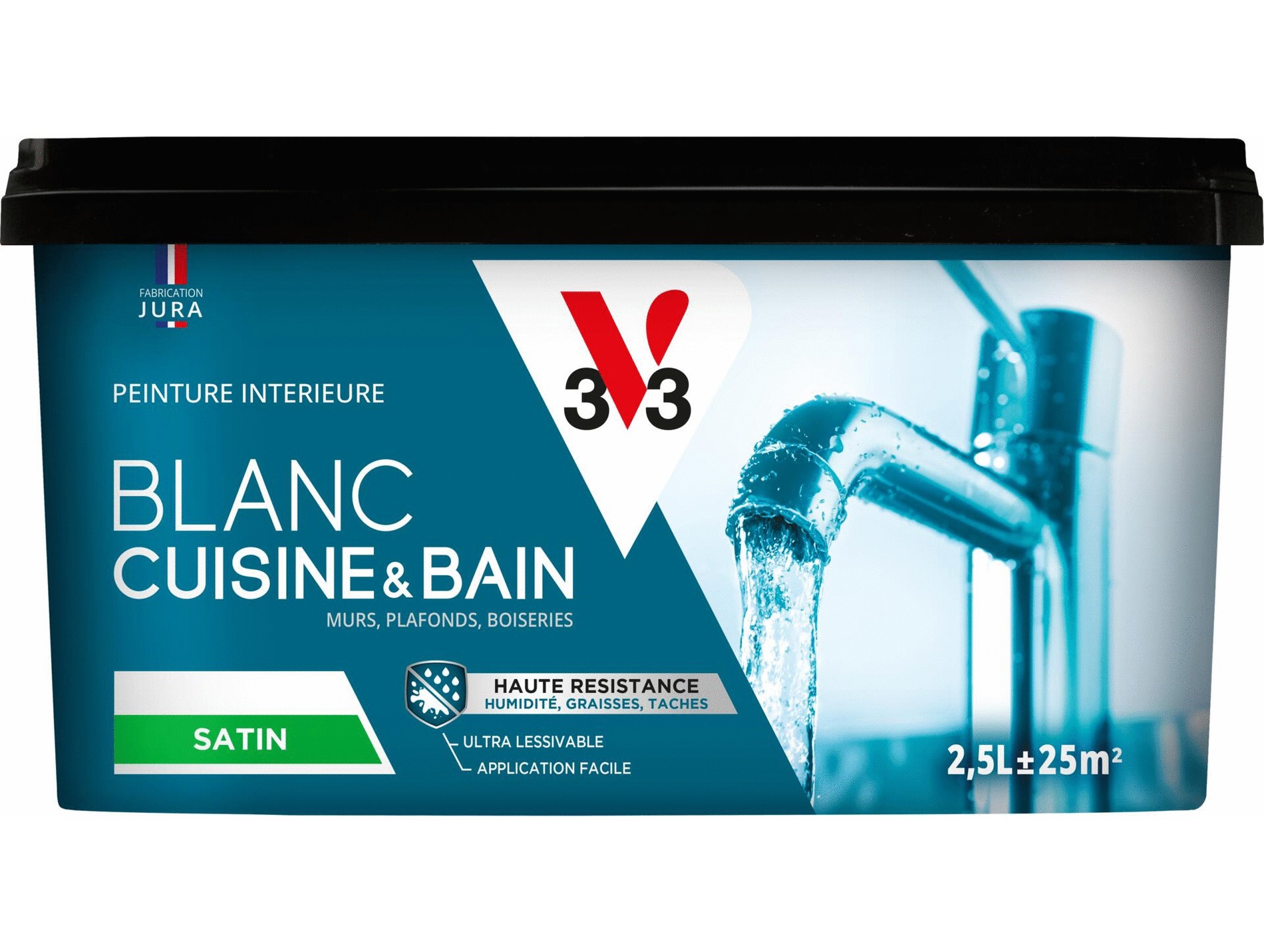 Peinture intérieure V33 cuisine et bain blanc satin 2.5L