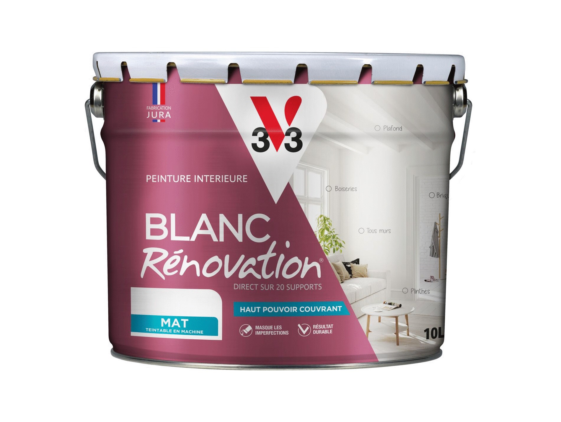 Peinture V33 Blanc Rénovation mat blanc 2.5L