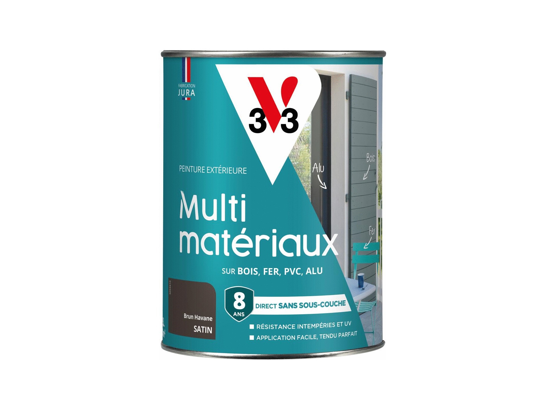 Peinture extérieure V33 Direct Protect gris bleuté 0.125L