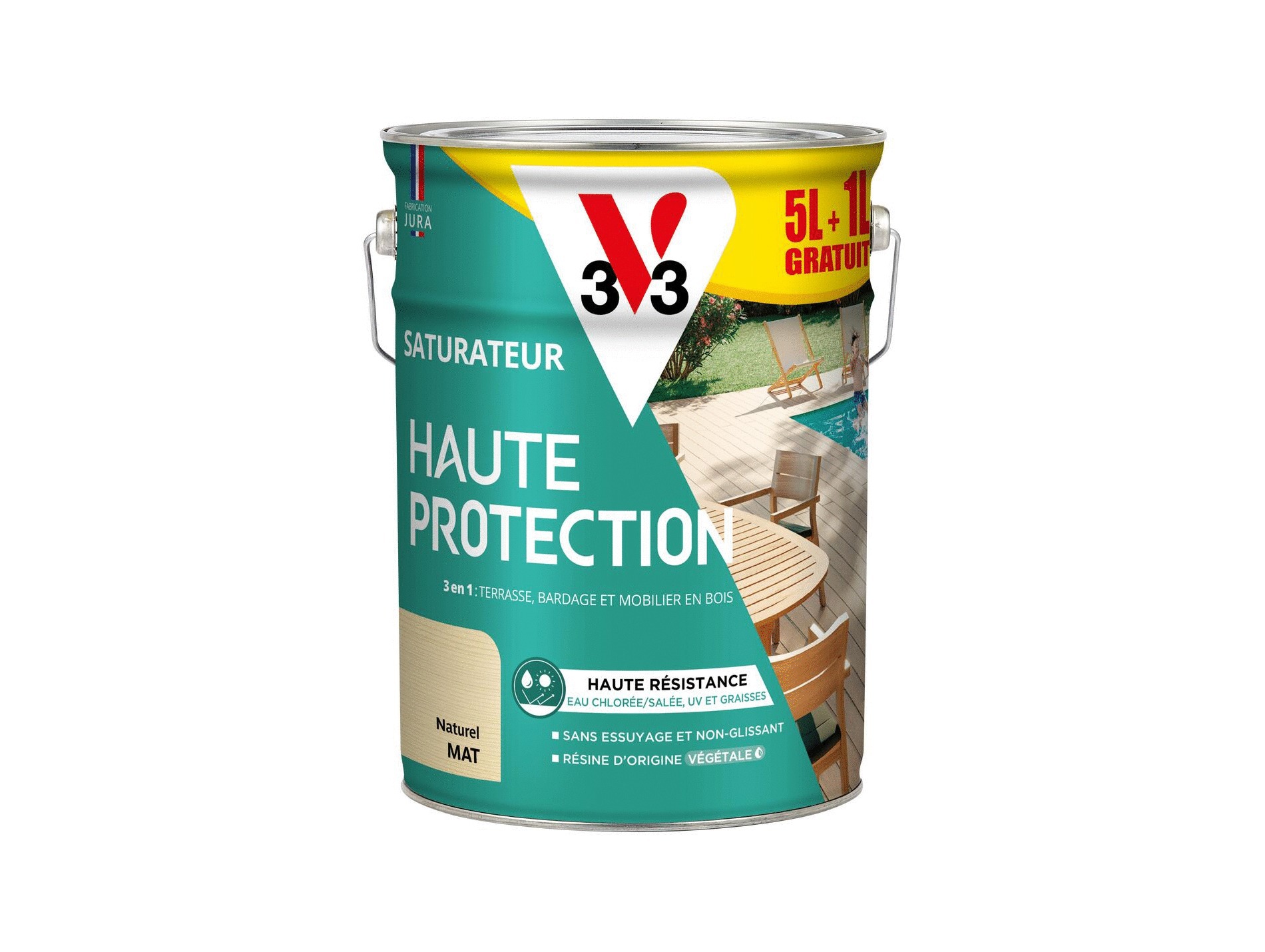 Traitement du bois V33 saturateur naturel mat 6L