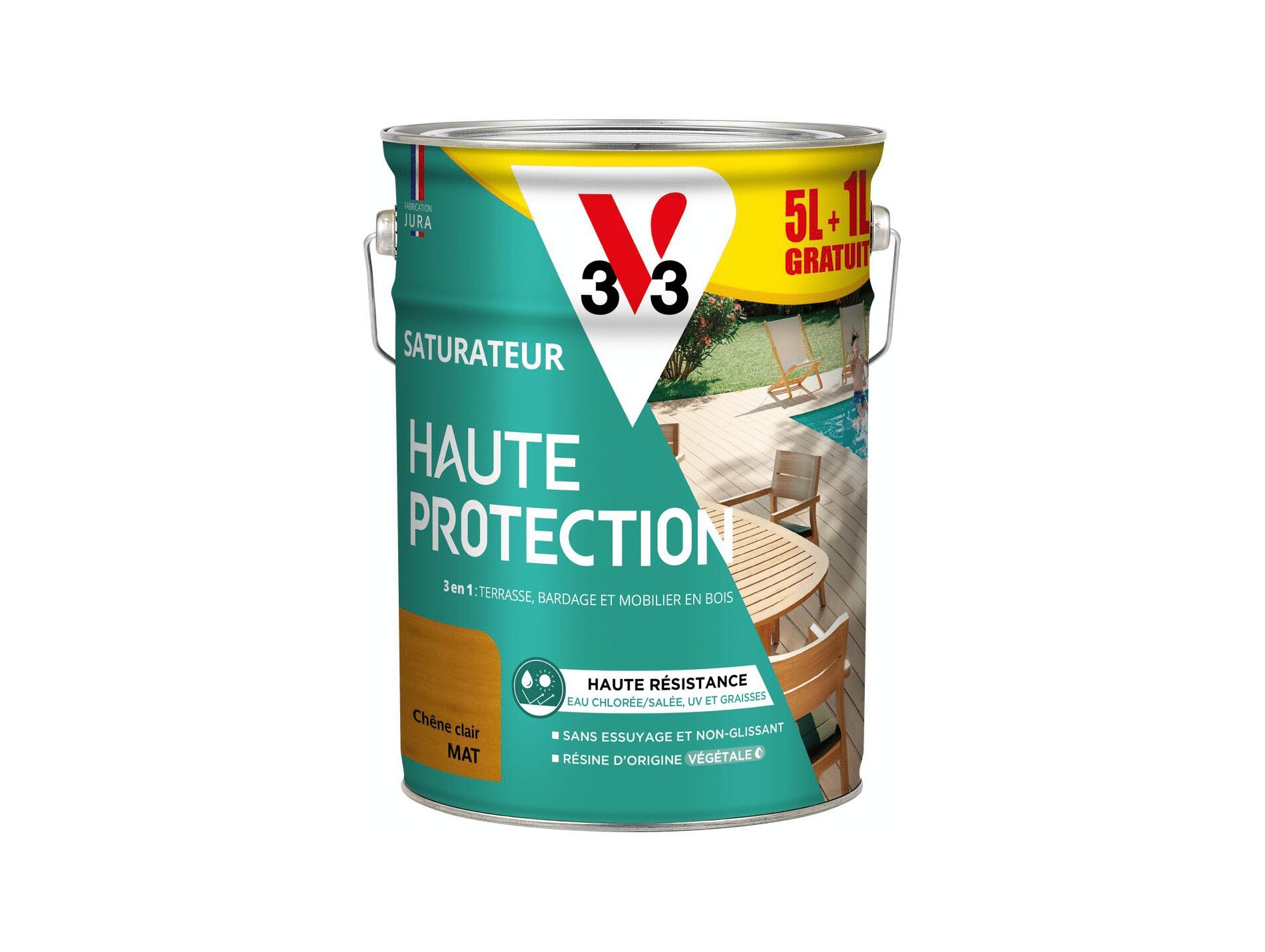 Traitement du bois V33 saturateur chêne clair mat 6L