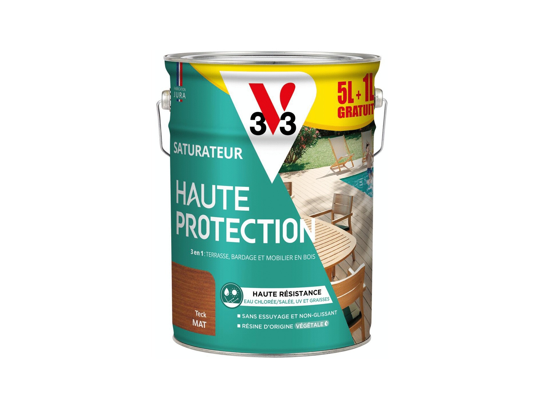 Traitement du bois V33 saturateur teck mat 6L