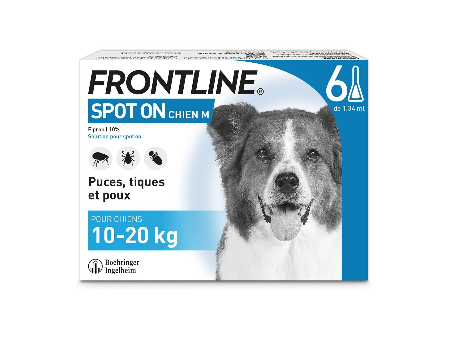 Frontline Spot-on chien 10-20kg 6 pipettes