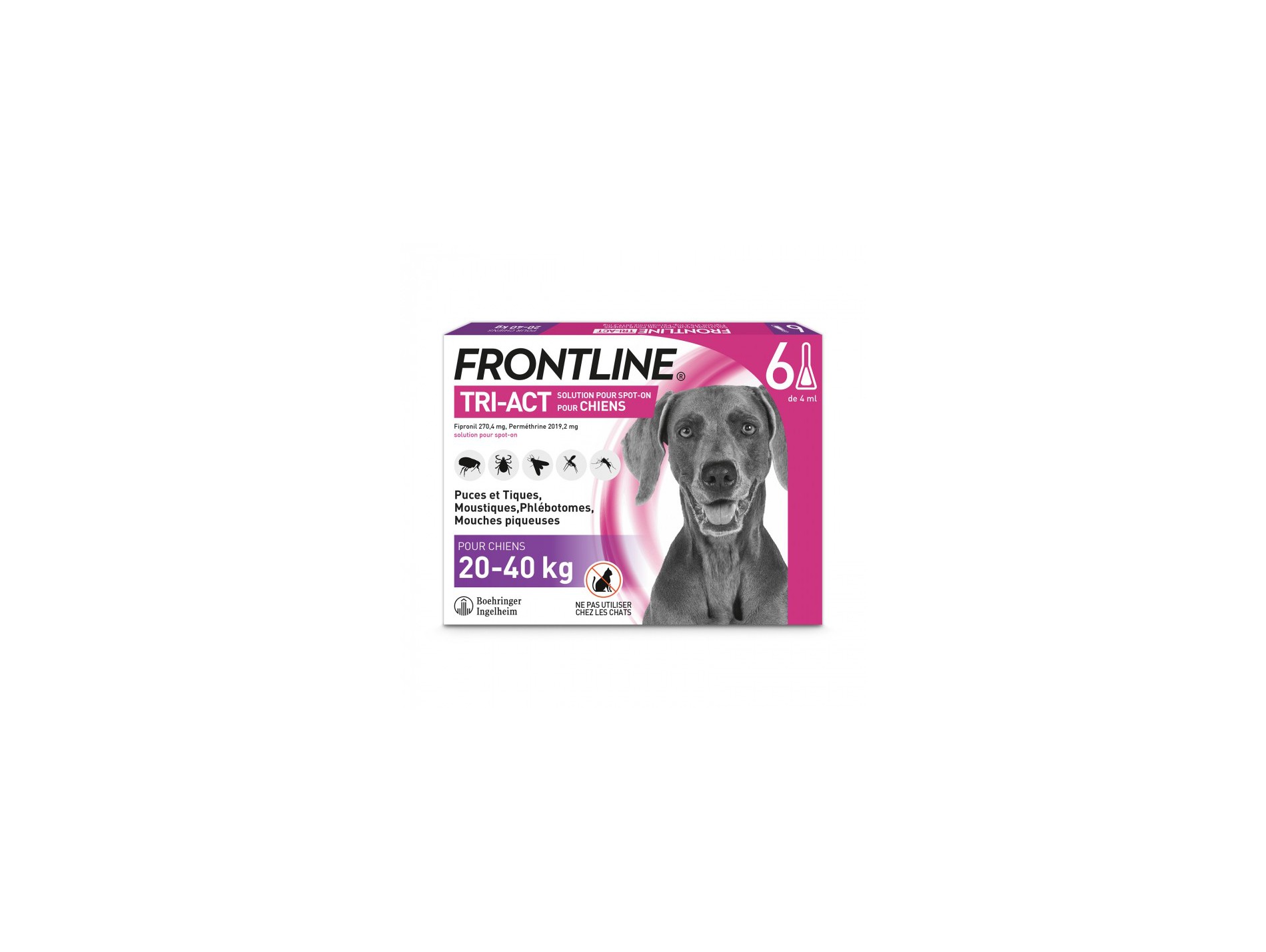 Frontline Tri-Act chien 20-40kg 6 pipettes