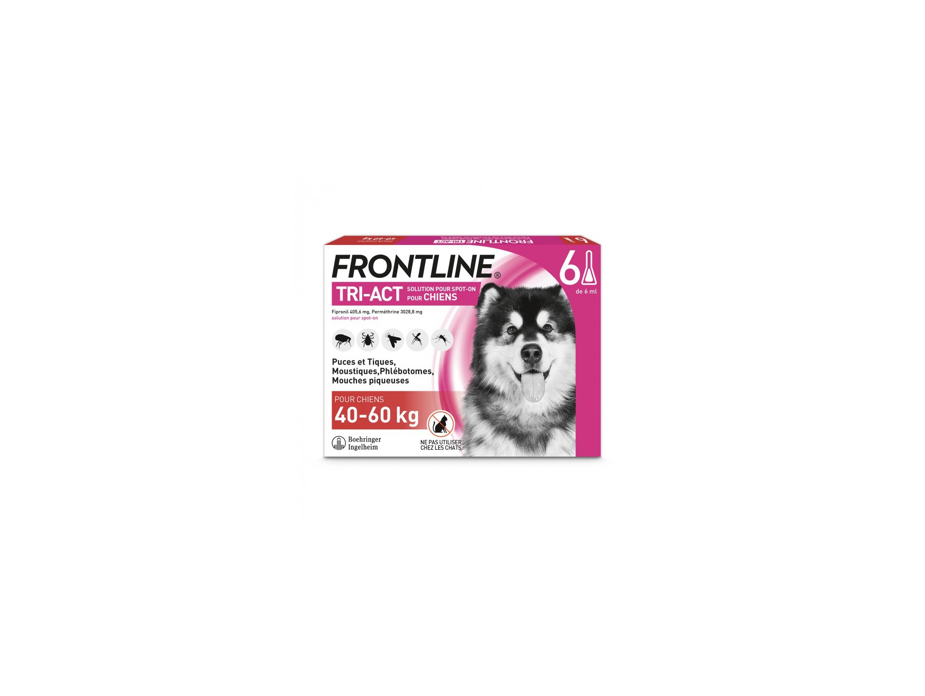 Frontline Tri-Act chien 40-60kg 6 pipettes