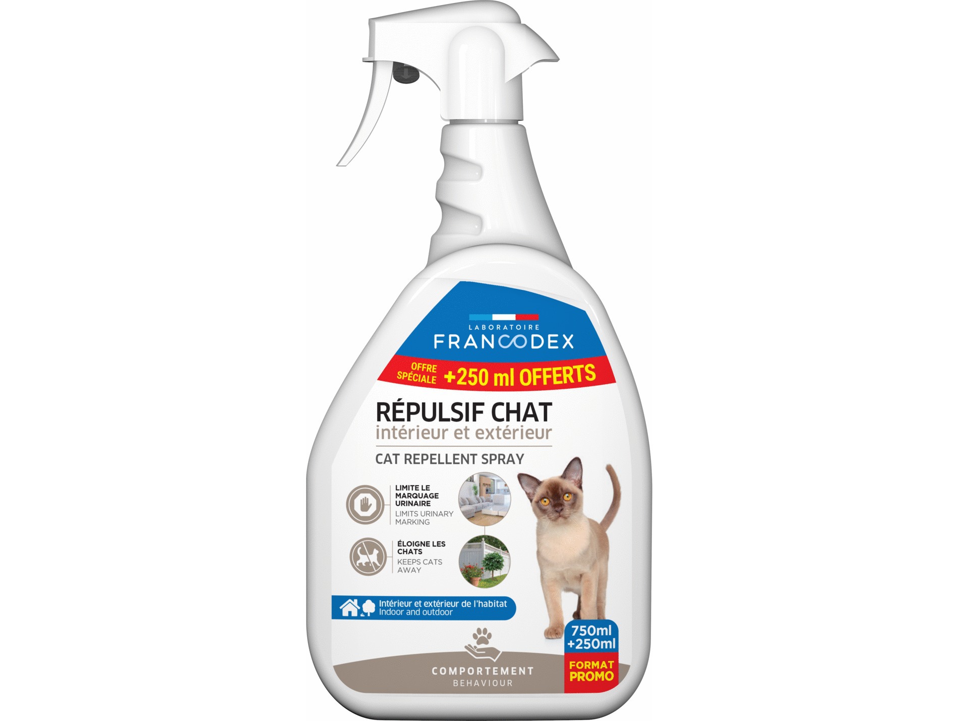 Répulsif FRANCODEX chat intérieur extérieur 1l