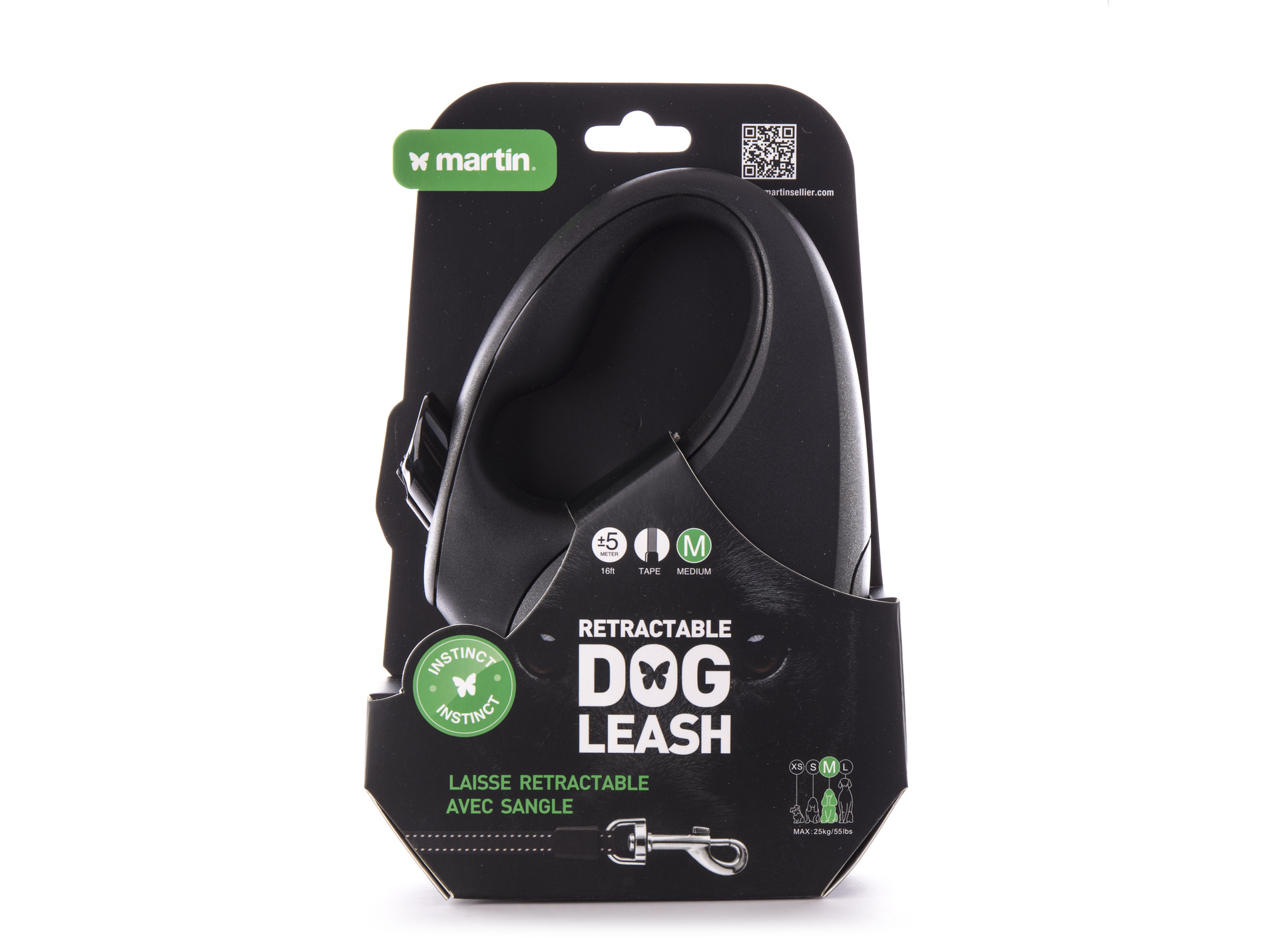 Laisse MARTIN SELLIER Instinct sangle M 5m noir