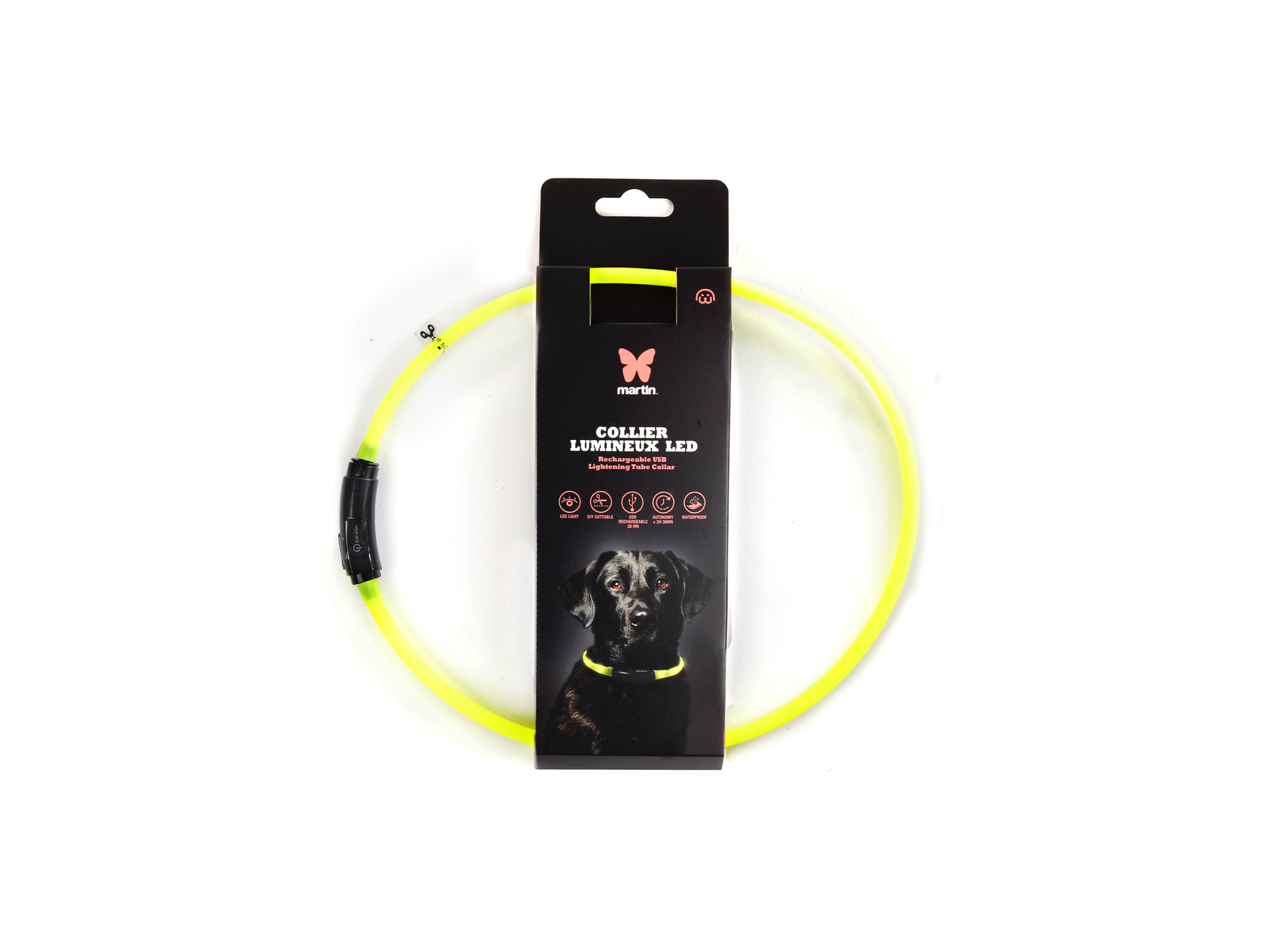 Collier MARTIN SELLIER tube LED 1x70cm jaune