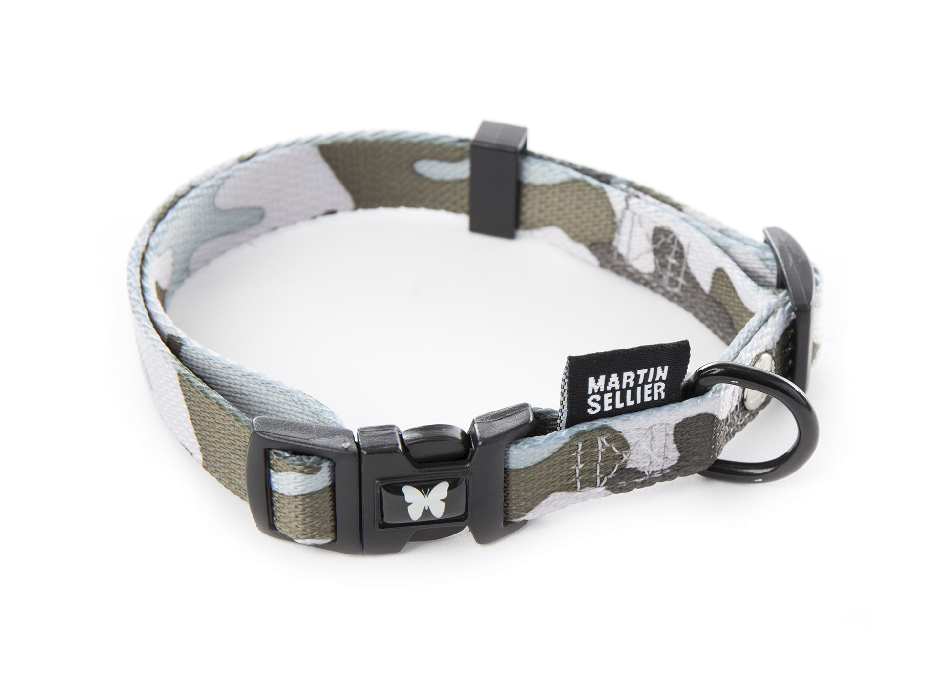 Collier MARTIN SELLIER nylon L 25-45/65 camouflage gris