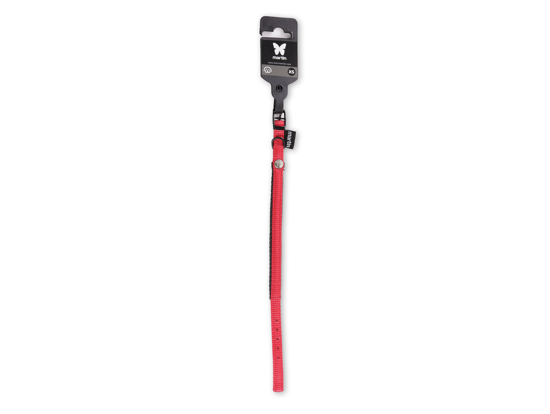 Collier MARTIN SELLIER nylon XS 10-30 rouge