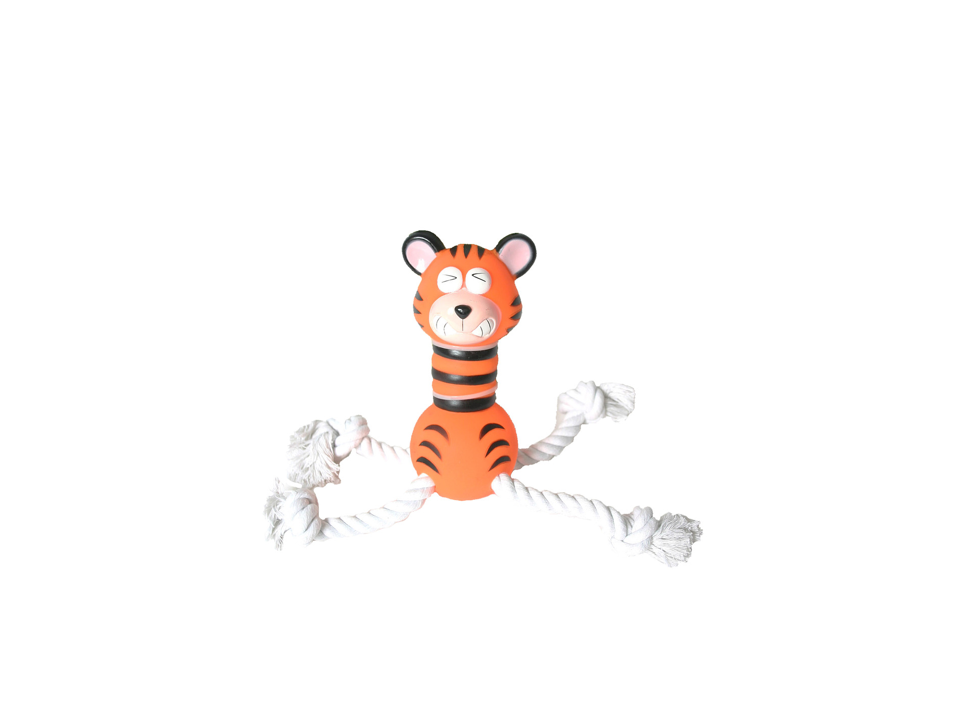Jouet MARTIN SELLIER vinyle corde tigre orange-noir