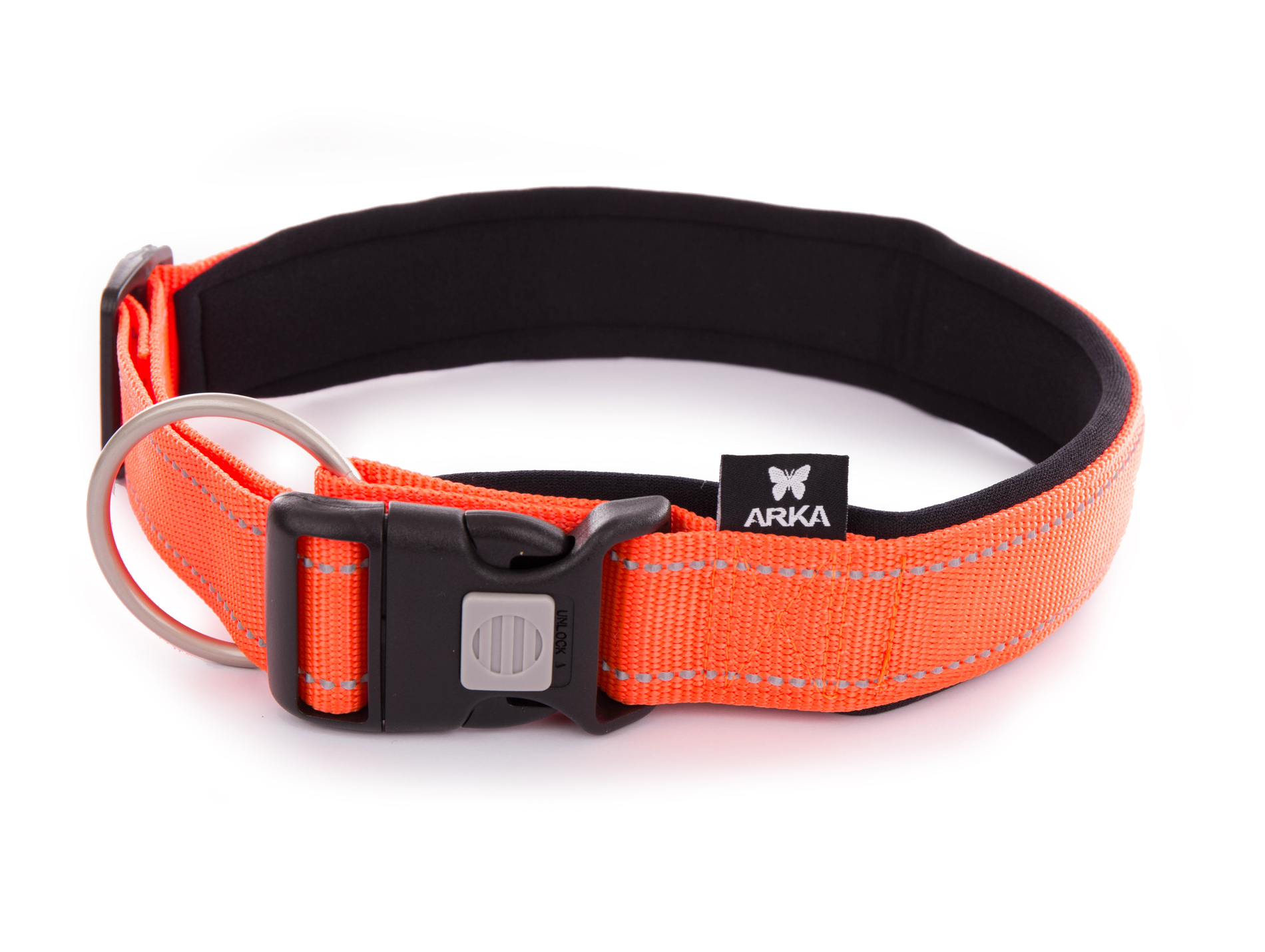 Collier MARTIN SELLIER nylon néoprène XL orange