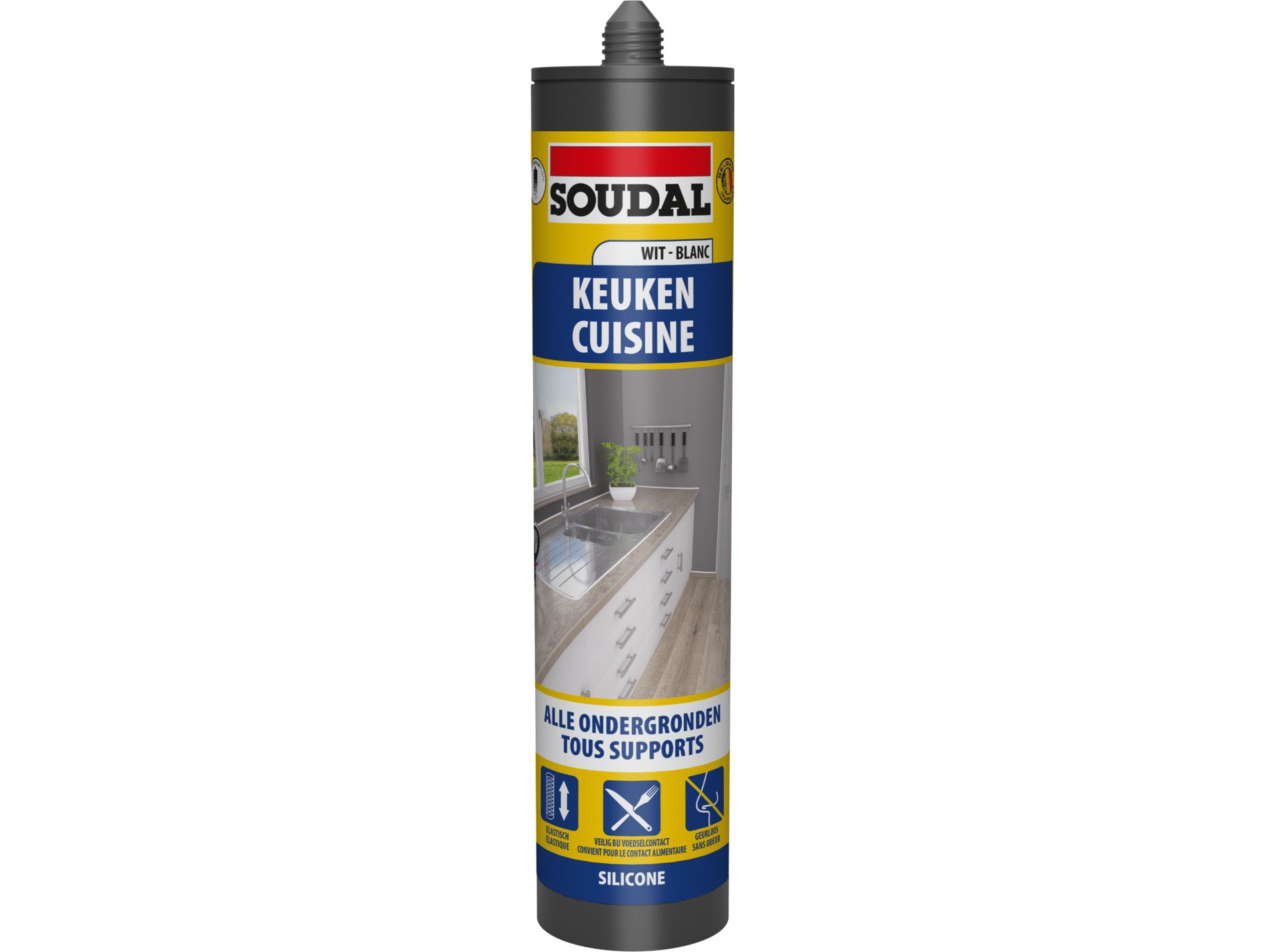 Silicone cuisine SOUDAL 290ml blanc brillant