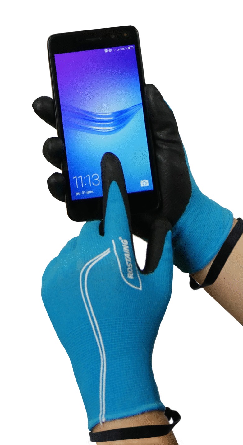 Gants de jardinage et bricolage Maxteen ROSTAING T5 bleu
