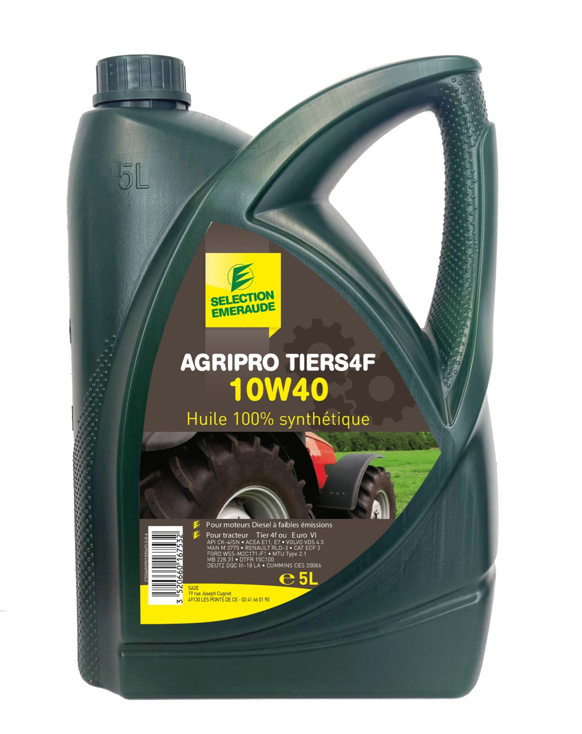 Huile SELECTION EMERAUDE Moteur Agripro 10W40 5L