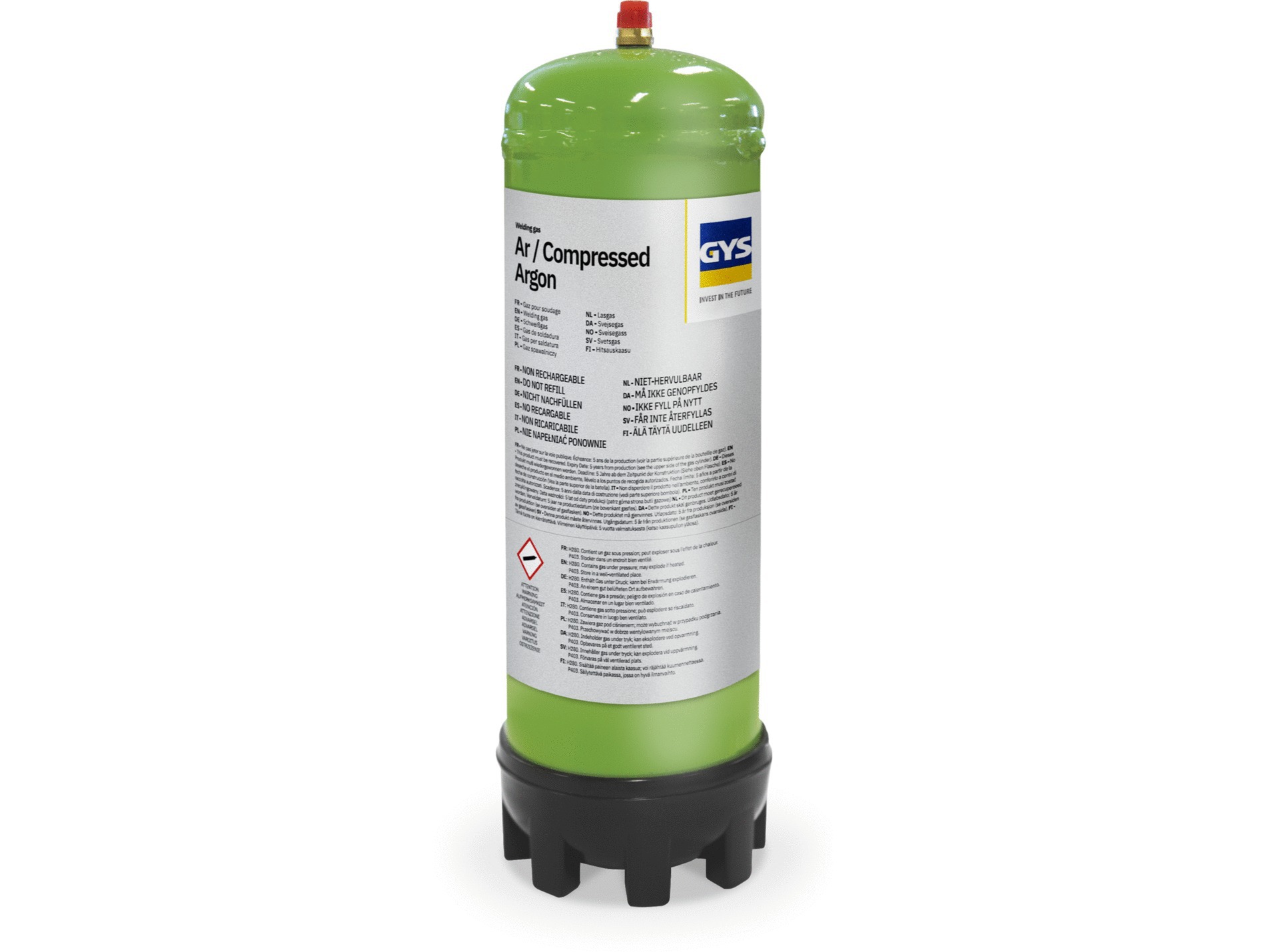 Bouteille Argon pur jetable 2,2L