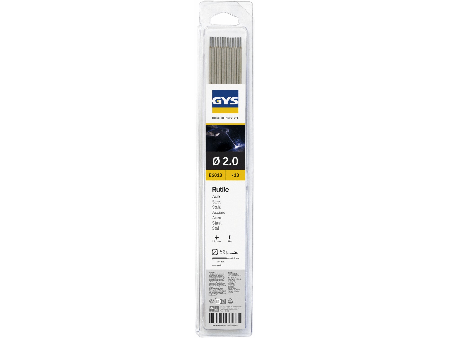 Baguettes soudure rutile Acier  Ø 2 X13