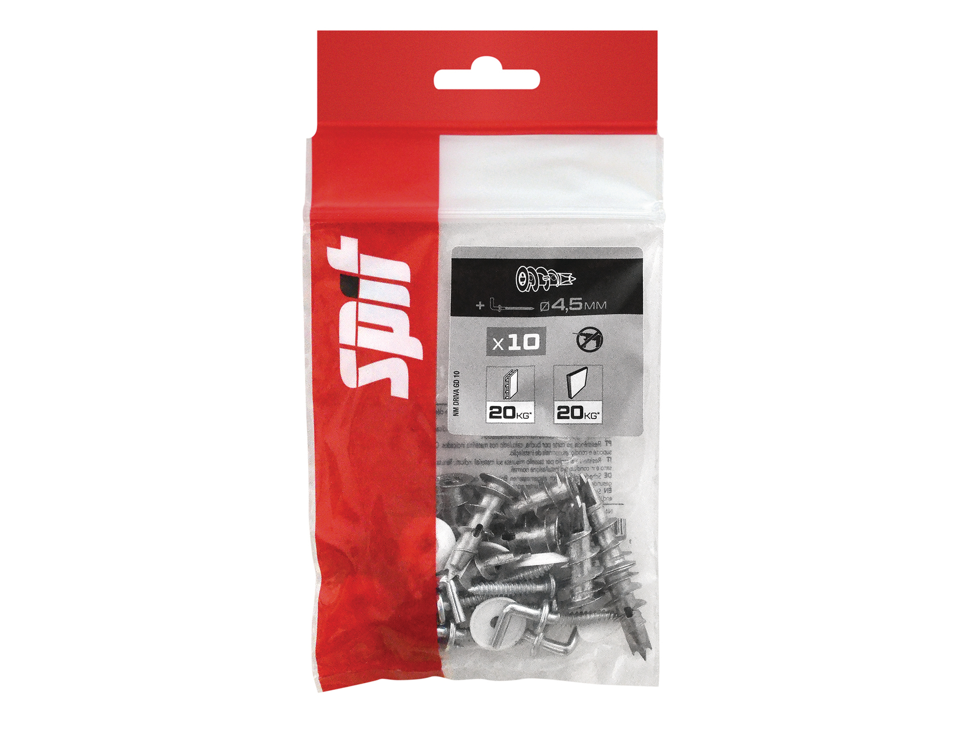 Cheville autoforeuse SPIT Driva avec gonds x10
