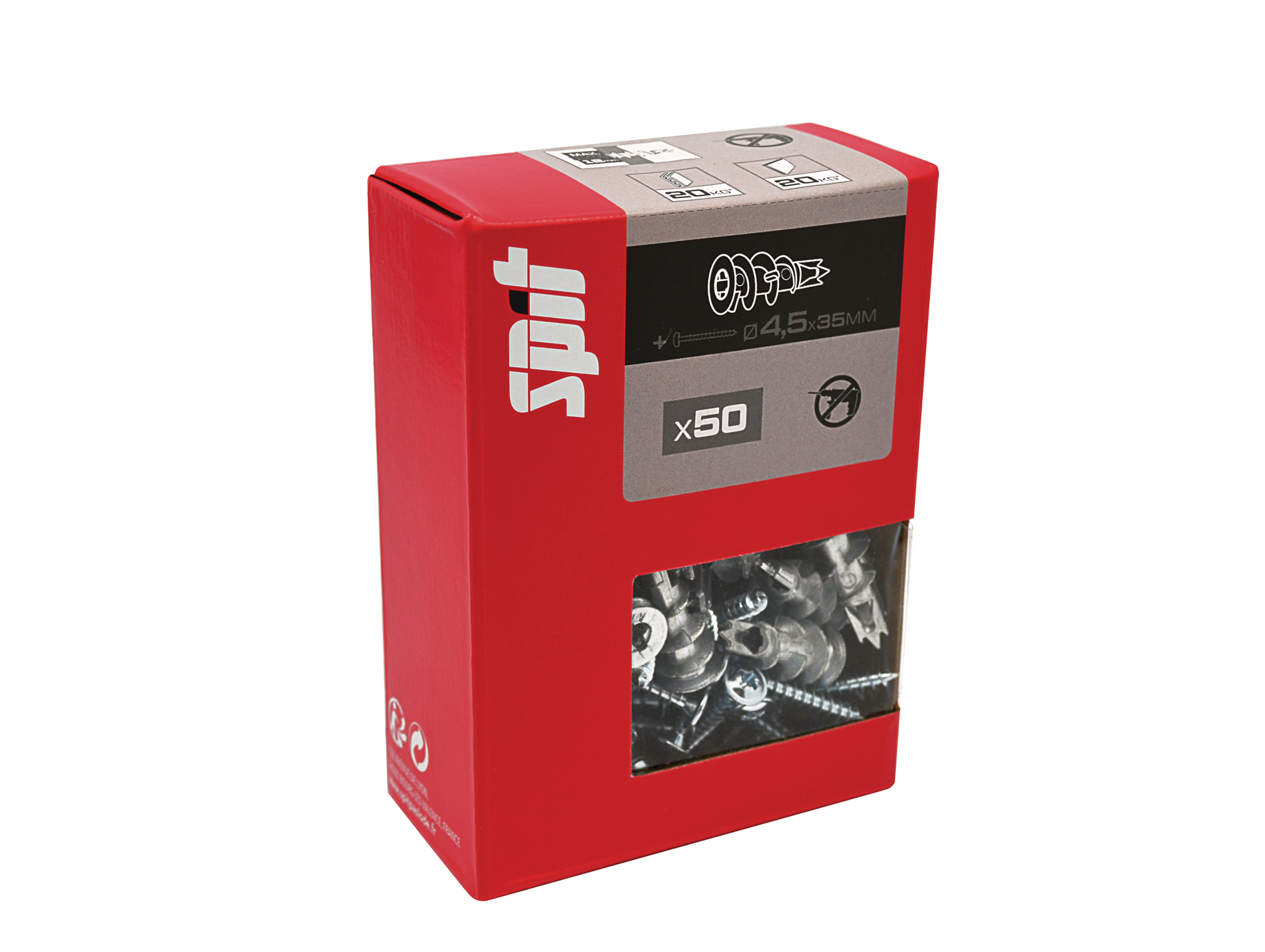 Cheville autoforeuse SPIT Driva avec TR 4/5 x 35 mm x50