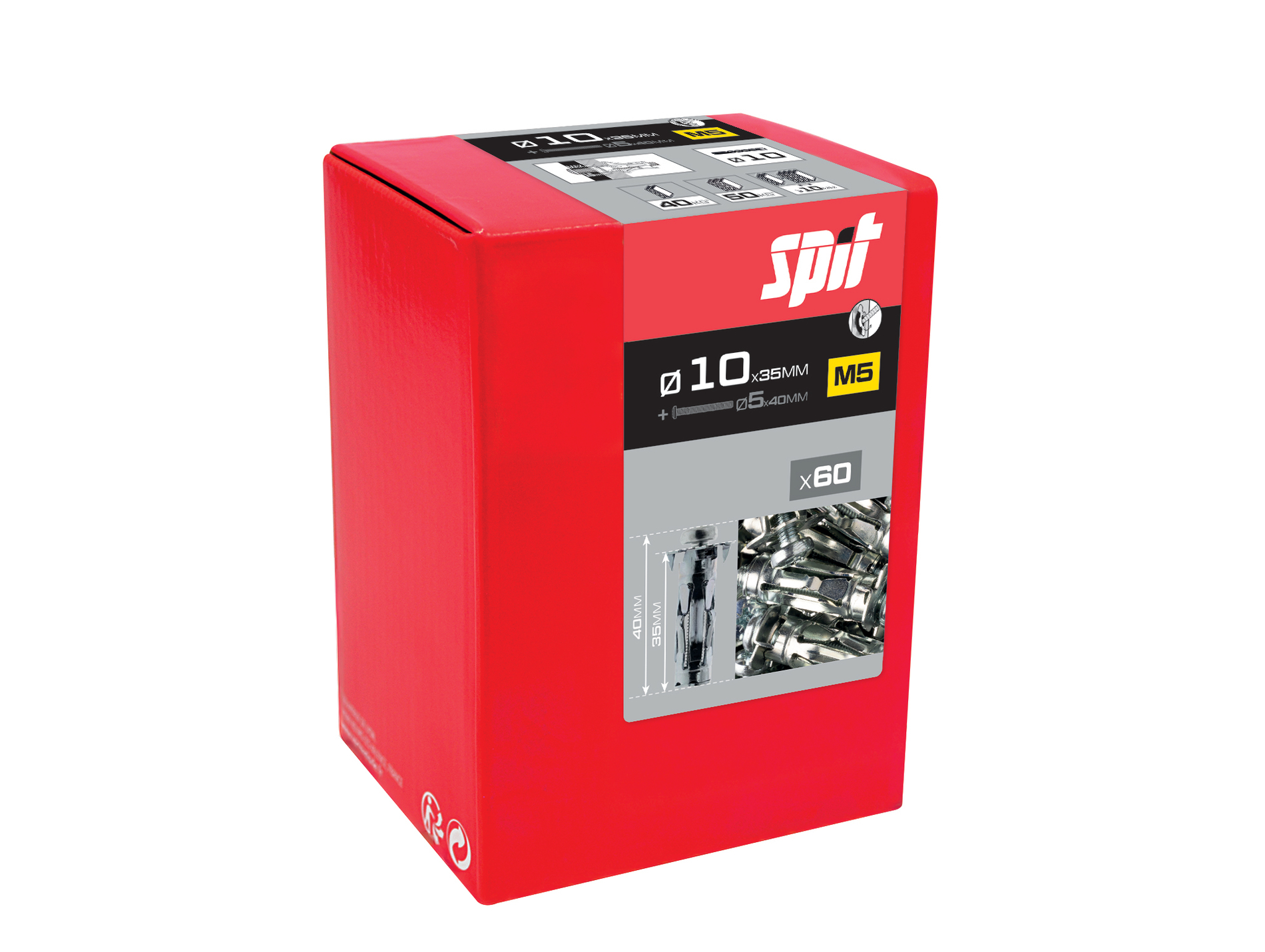 Cheville métal SPIT Stellix 10x35mm avec TR 5x40mm x60