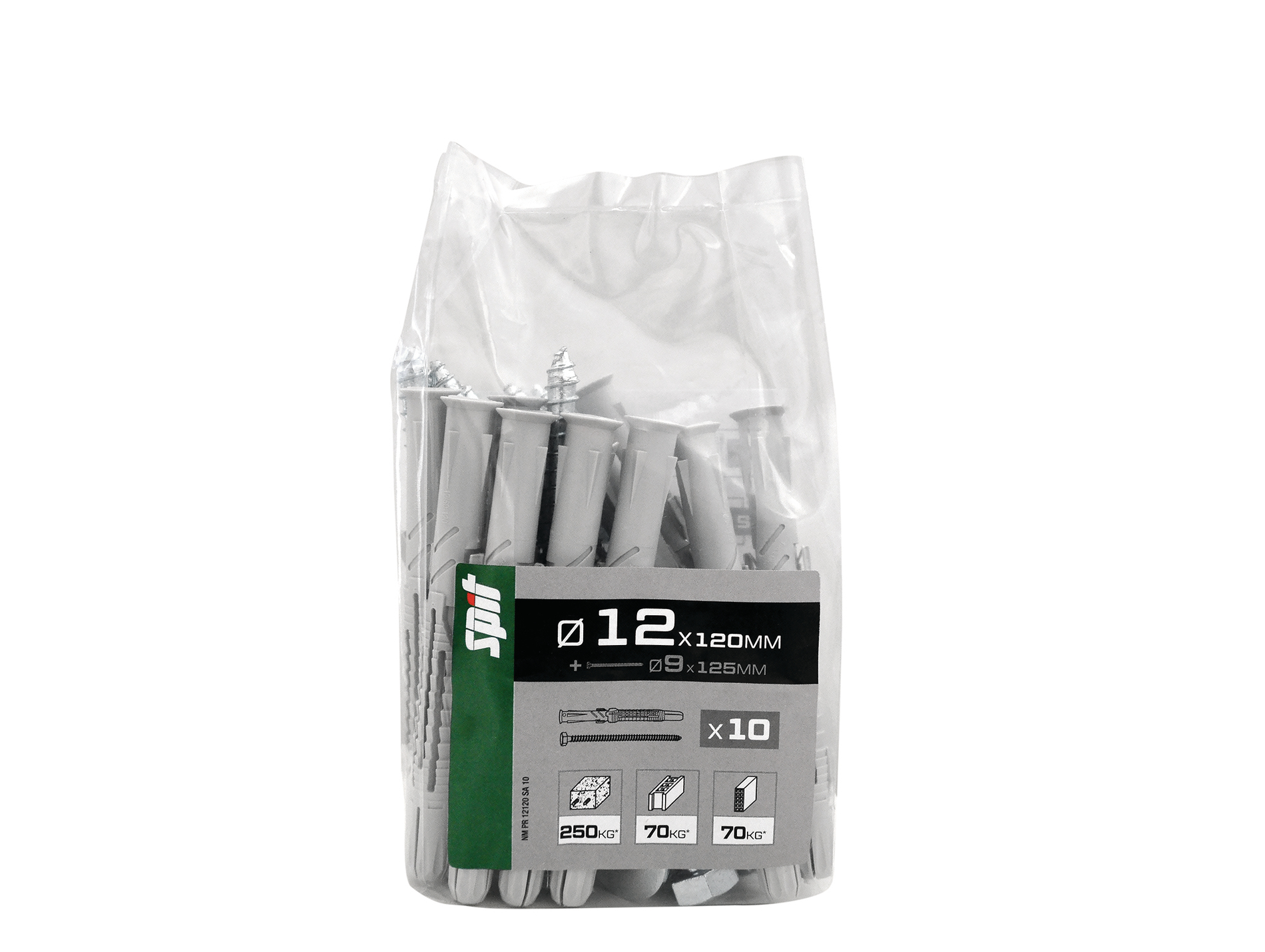 Chevilles à expansion avec vis TH Ø9mm SPIT Ø12mm L.120mm x10