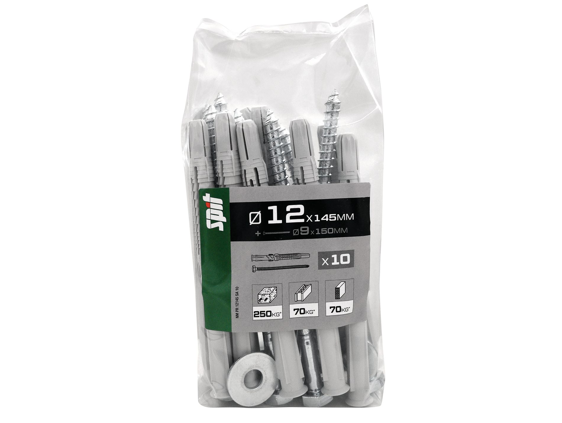 Chevilles à expansion avec vis TH Ø9mm SPIT Ø12mm L.145mm x10