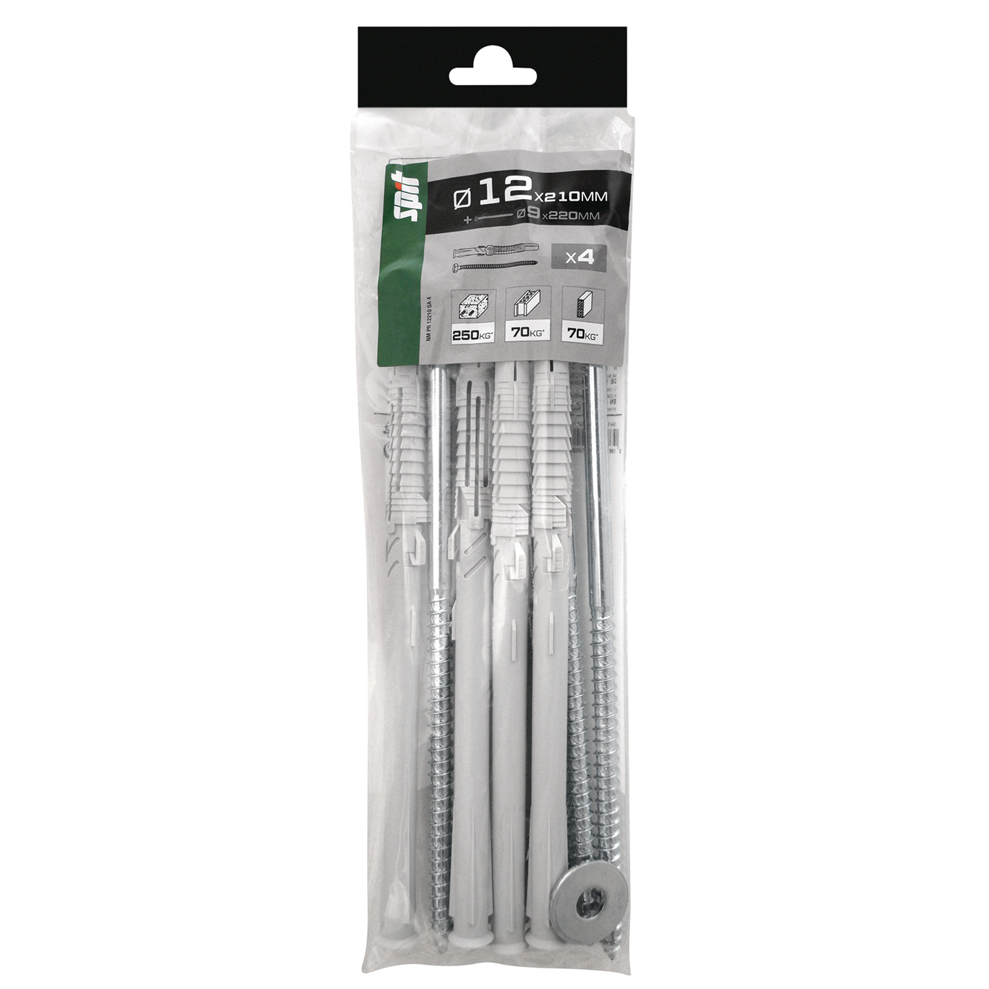Chevilles prolongées SPIT 12x210mm avec vis 9x220mm x4