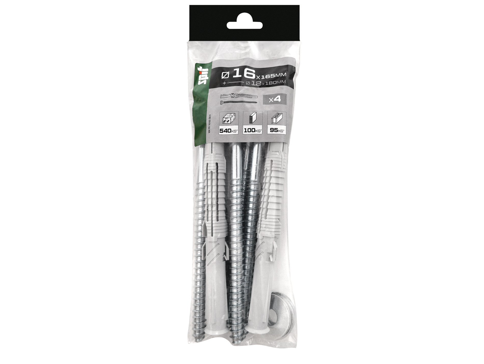 Chevilles à expansion avec vis TH Ø12mm SPIT Ø16mm L.165mm x4