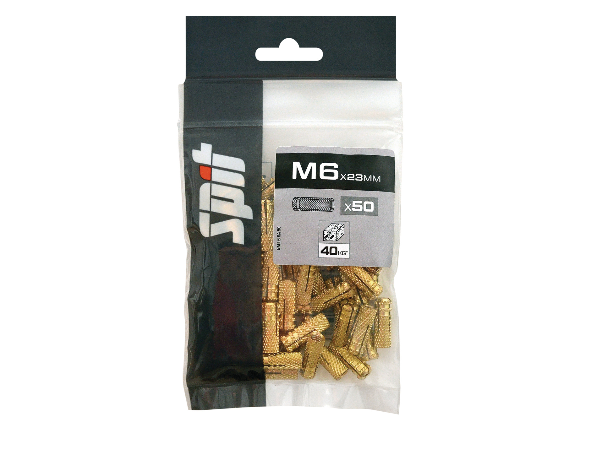Chevilles laiton M6 SPIT Ø8mm L.20mm x50