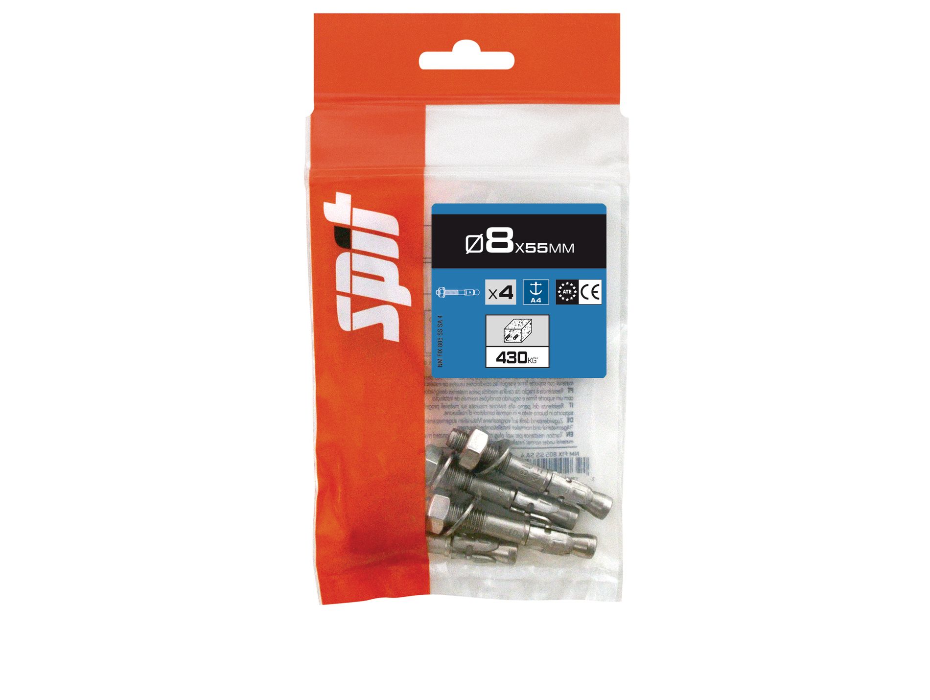 Goujons d'ancrage A4 SPIT Ø8mm L.55mm x4