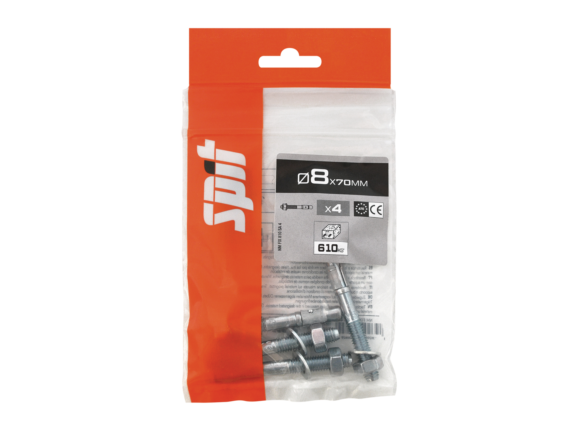 Goujon d?ancrage SPIT FIX3 8x70mm x4