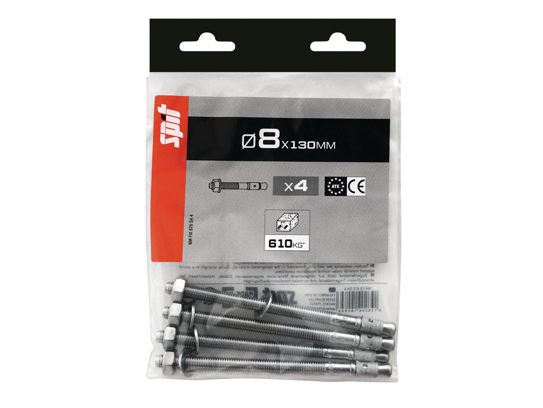 Goujon d?ancrage SPIT FIX3 8x130mm x4