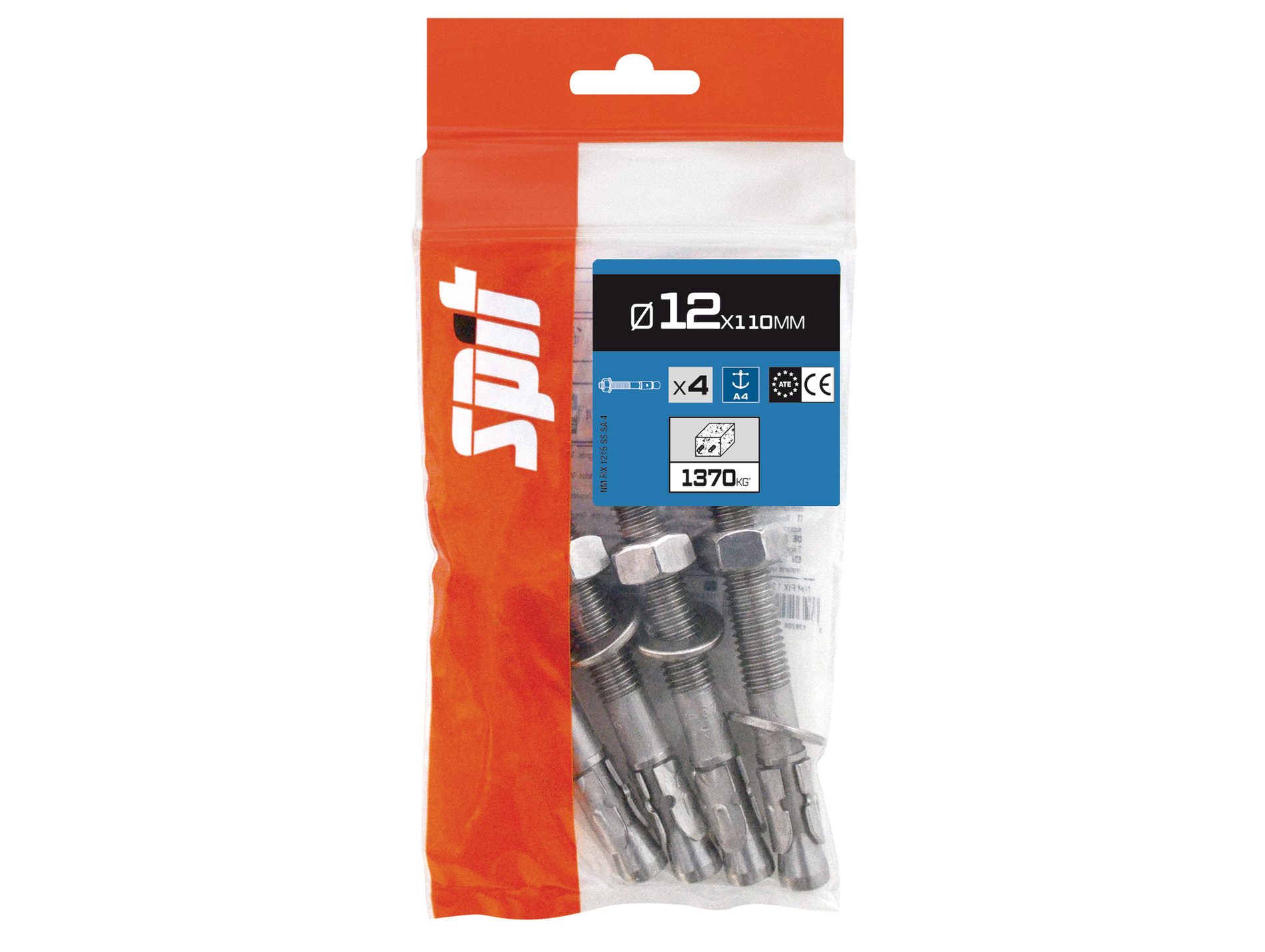 Goujons d'ancrage A4 SPIT Ø12mm L.110mm x4