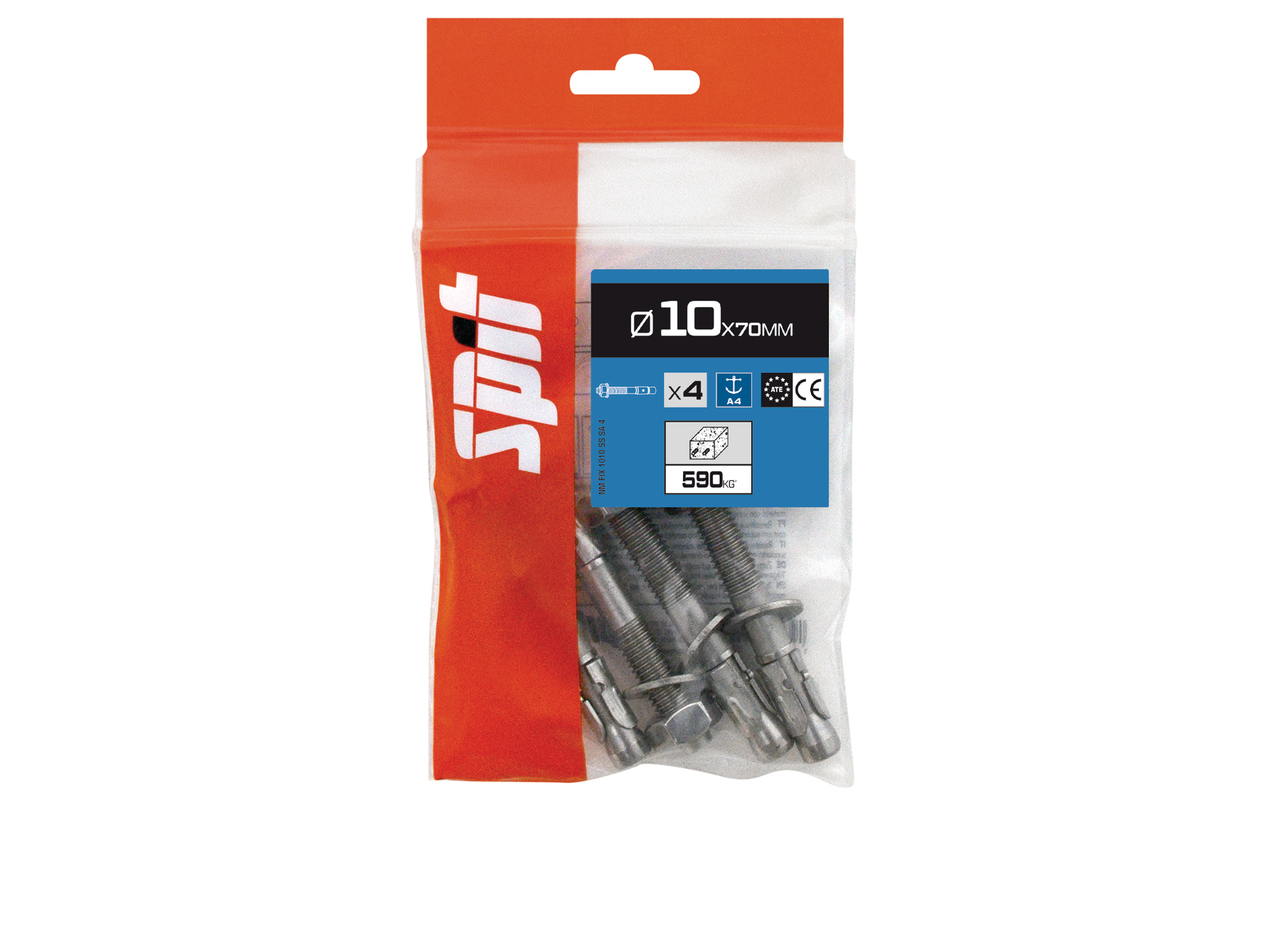 Goujons d'ancrage A4 SPIT Ø10mm L.70mm x4