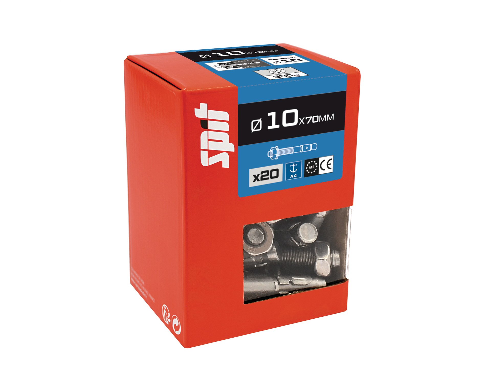 Goujons d'ancrage A4 SPIT Ø10mm L.70mm x20