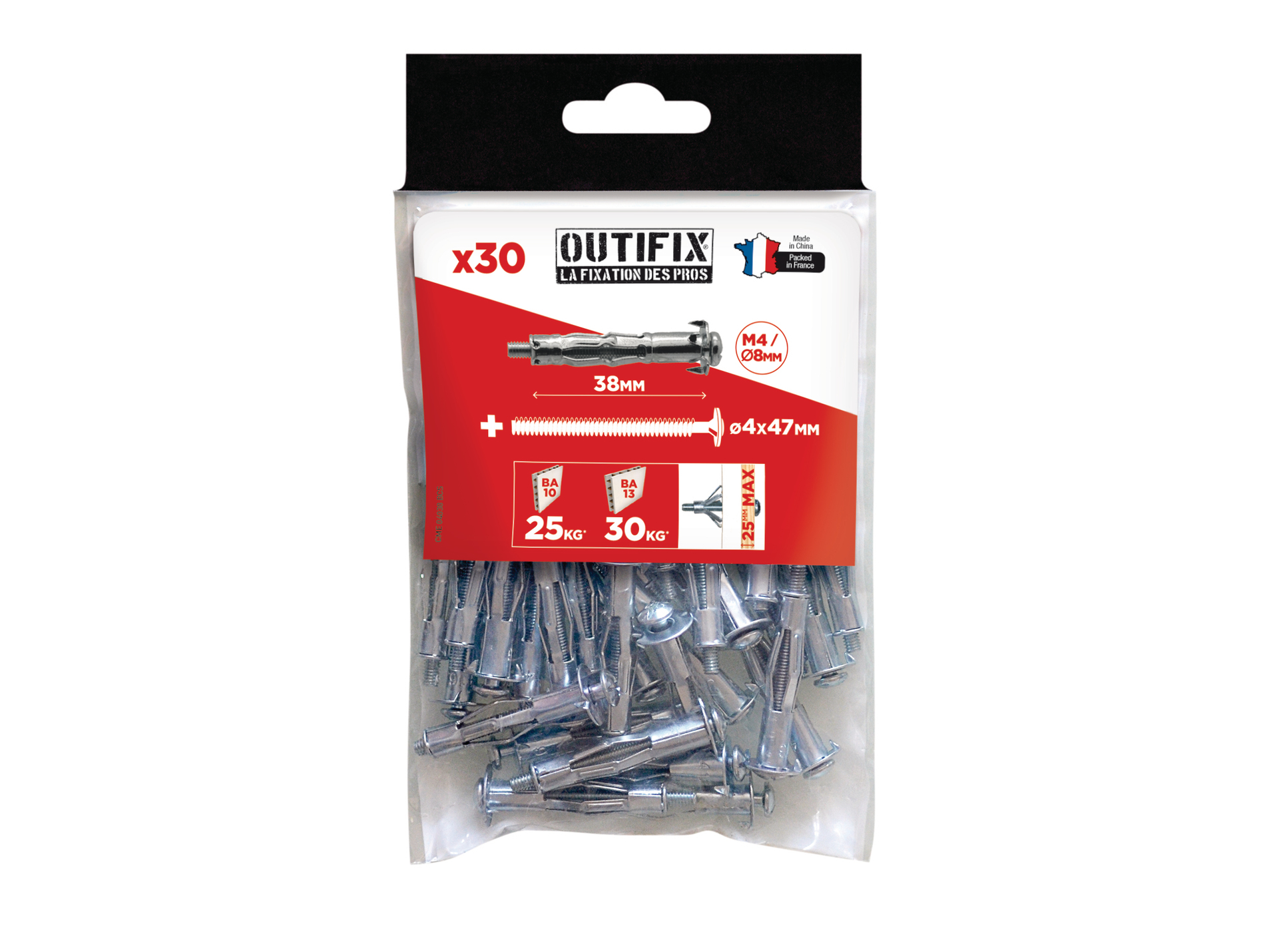 Chevilles à expansion CME Ø4 L38mm x30