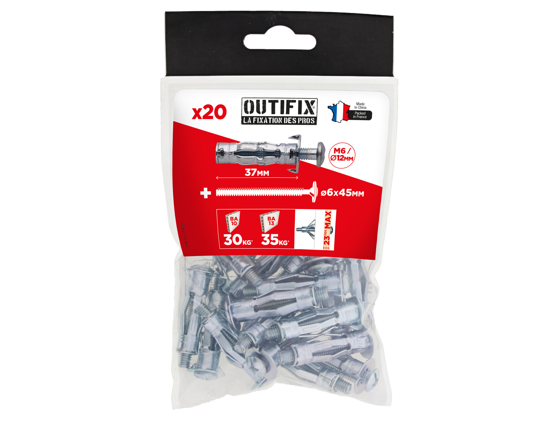 Chevilles à expansion CME Ø6 L37mm x20