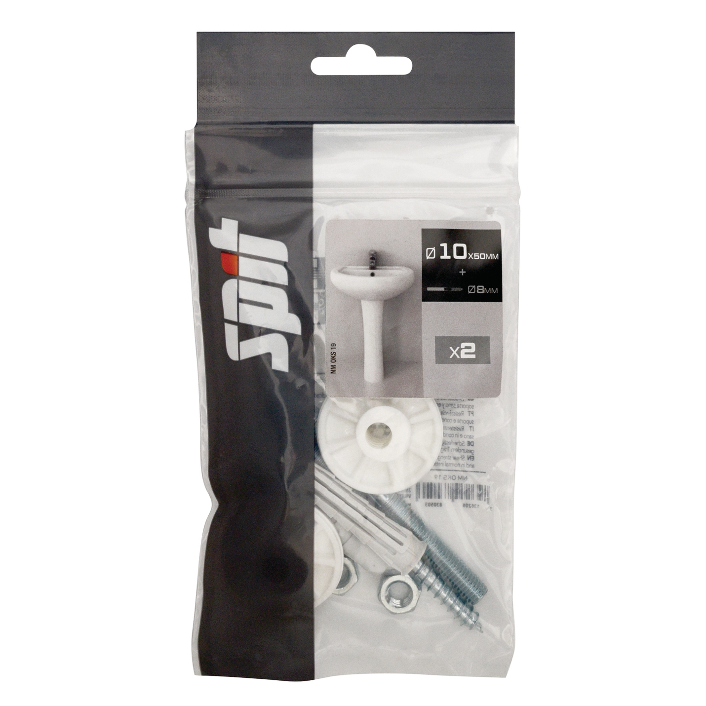 Kit lavabo SPIT cheville nylon 10x50mm
