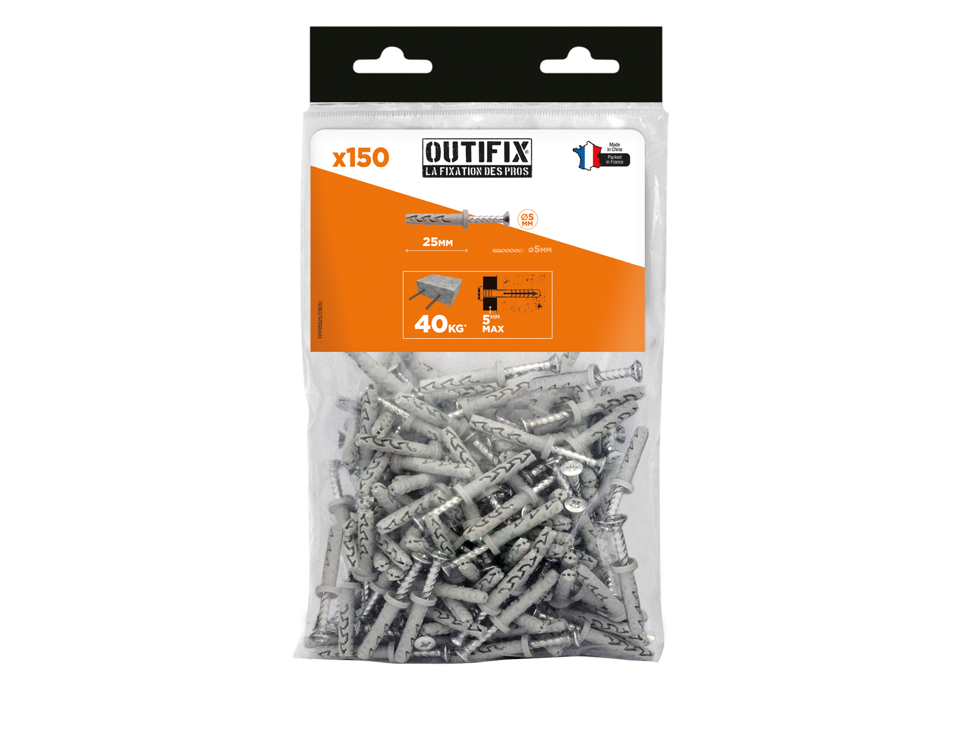 Chevilles à frapper avec vis OUTIFIX Ø5mm L.25mm x150