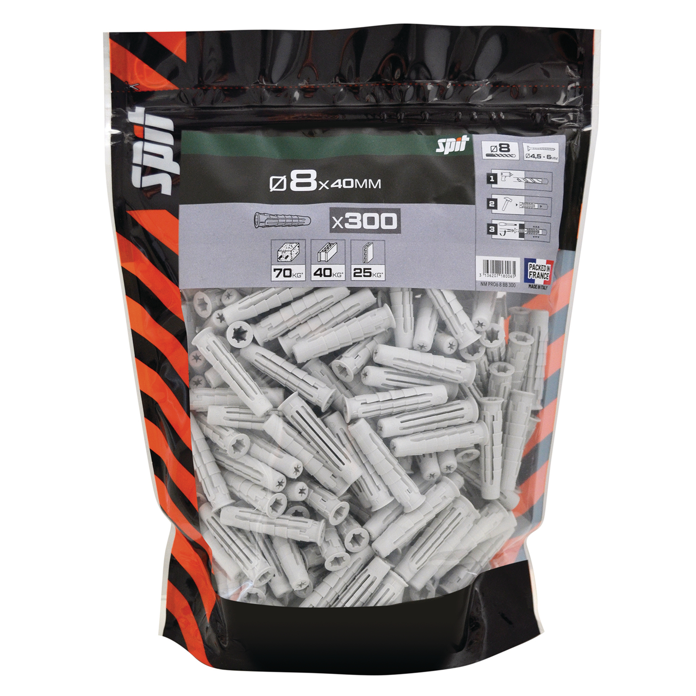 Cheville nylon SPIT Pro6 8x40mm x300