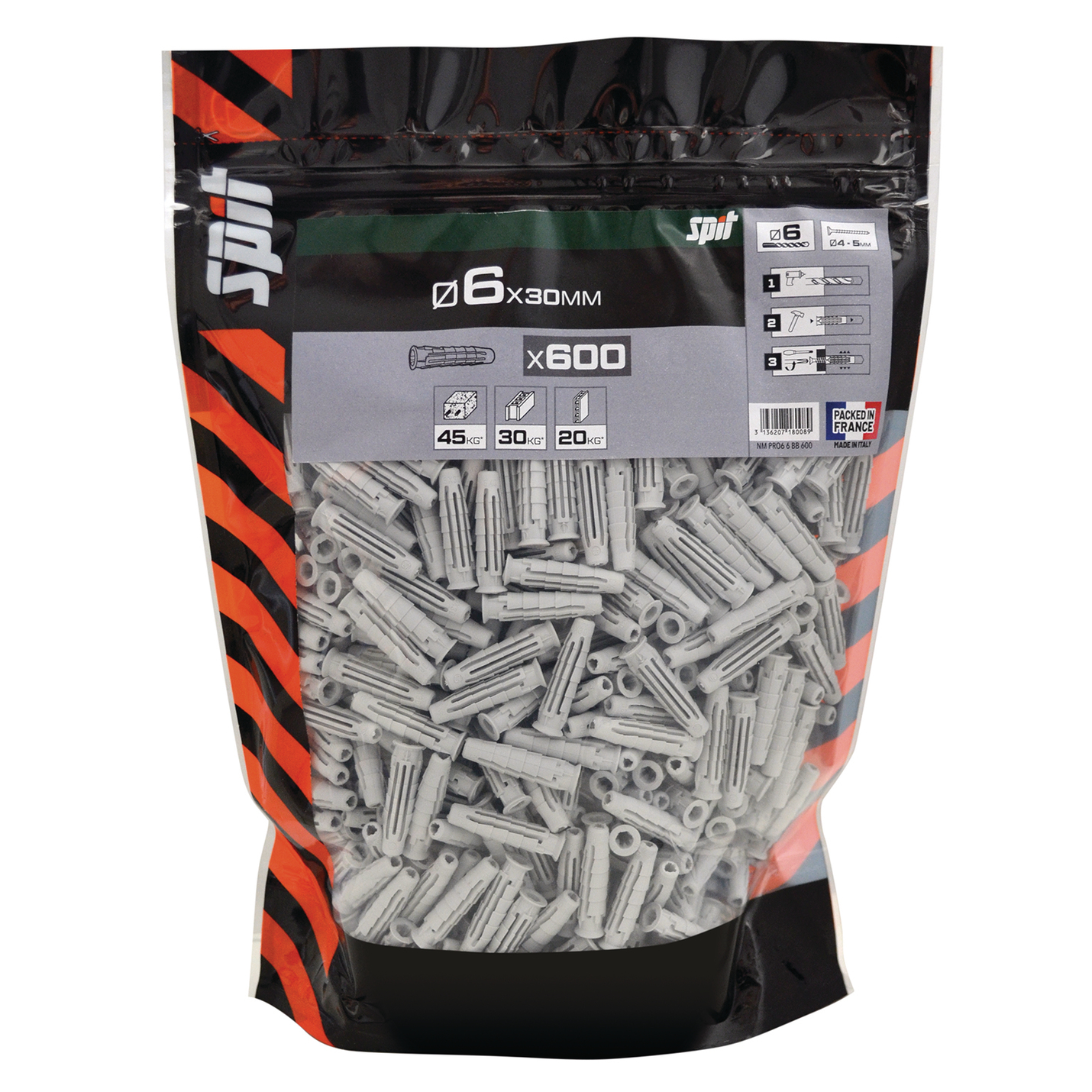 Cheville nylon SPIT Pro6 6x30mm x600