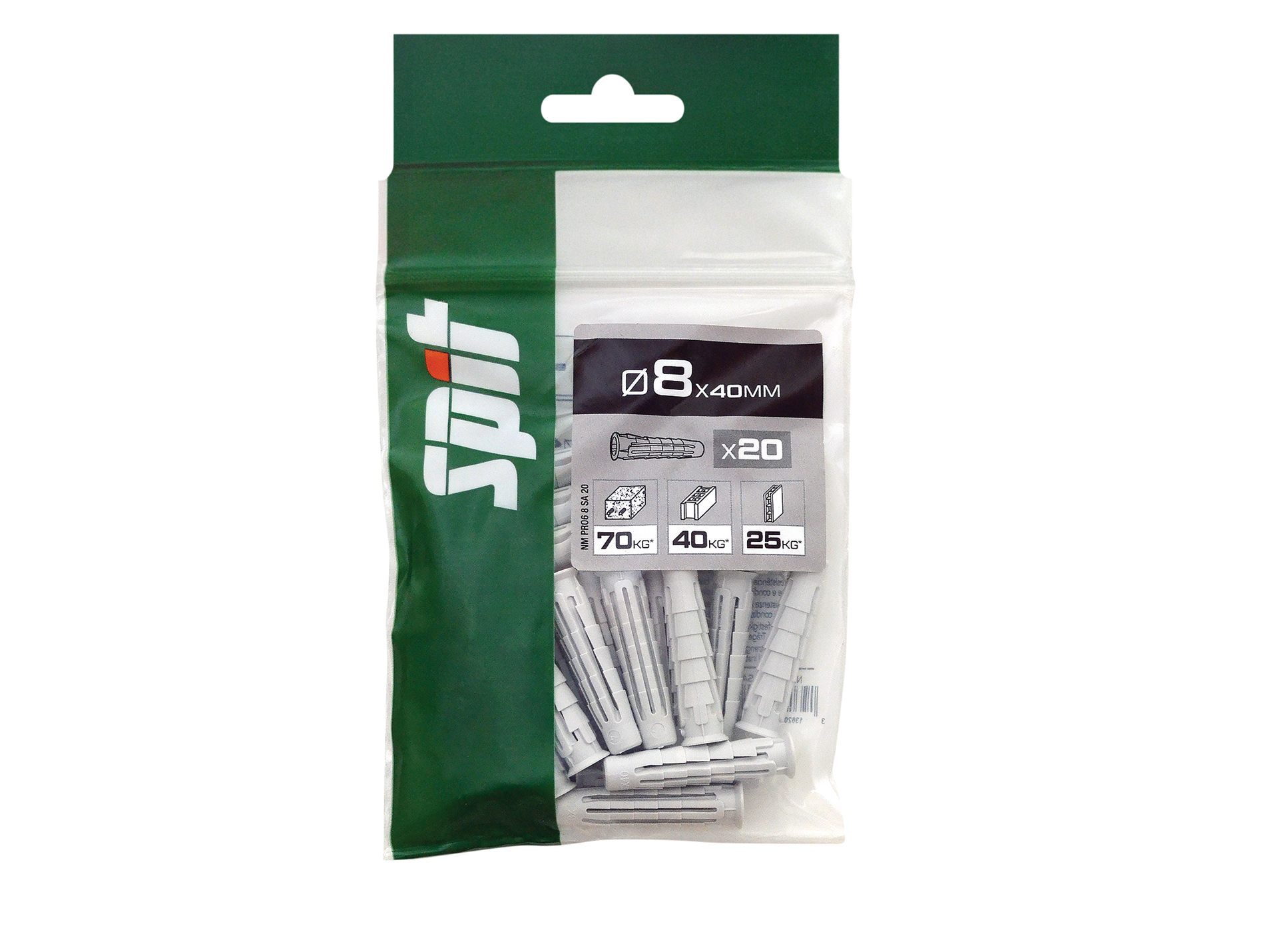 Cheville nylon SPIT PRO6 8x40mm x20