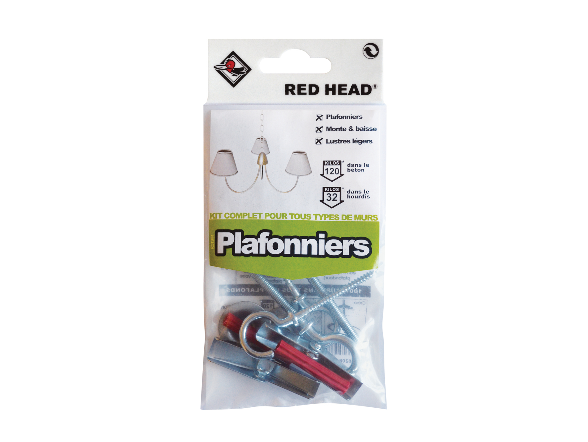 Kit chevilles à verrouillage plafonnier RED HEAD