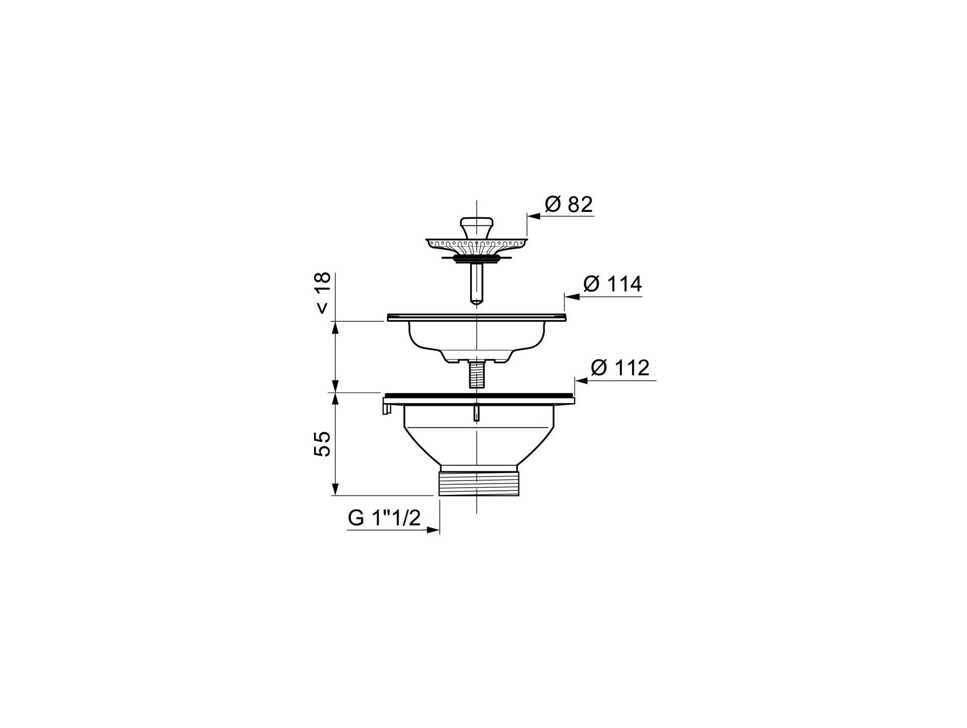 Bonde à panier pour évier WIRQUIN inox Ø90mm
