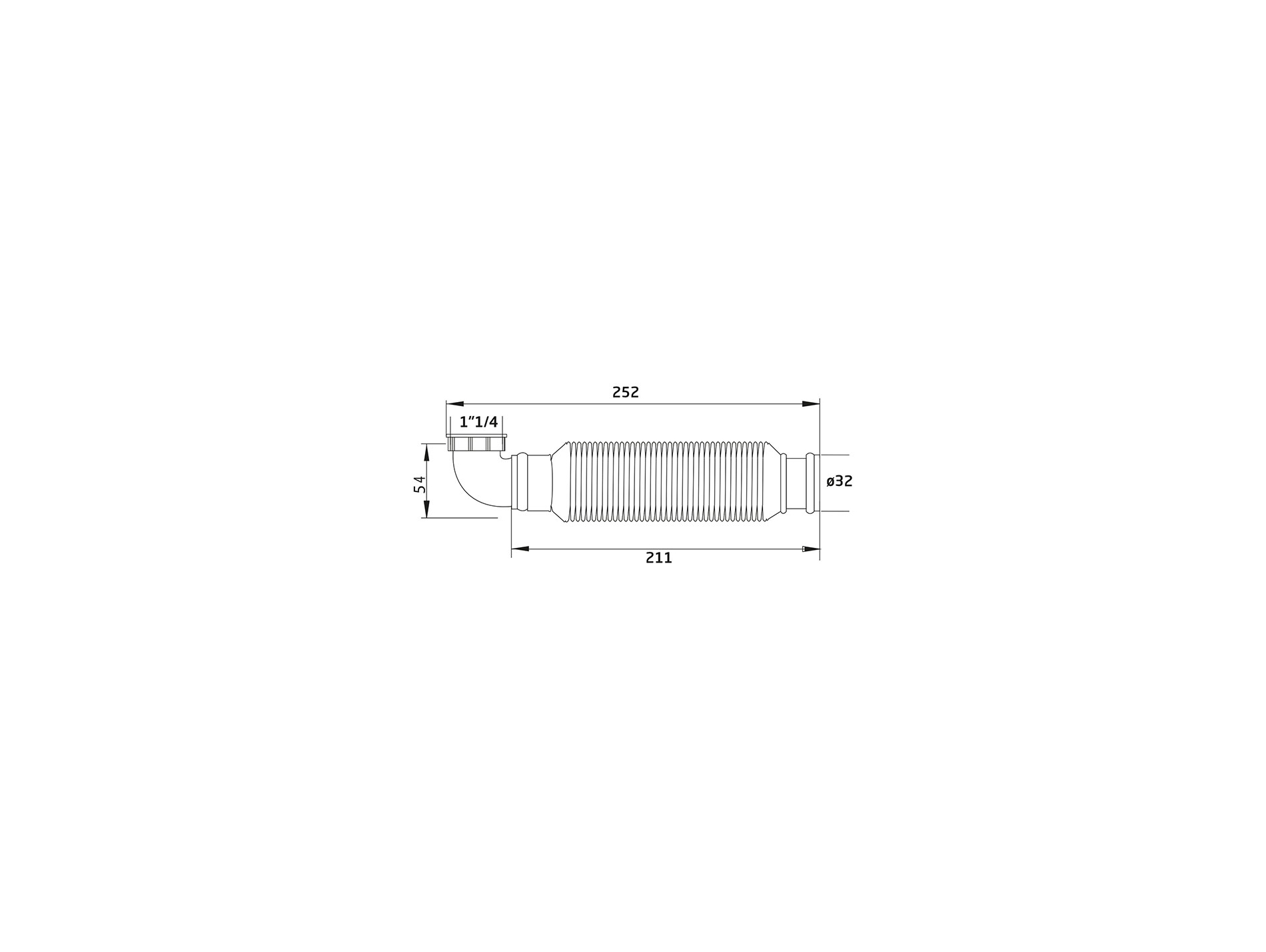 Siphon lavabo ultra-plat WIRQUIN SENZO Ø32mm